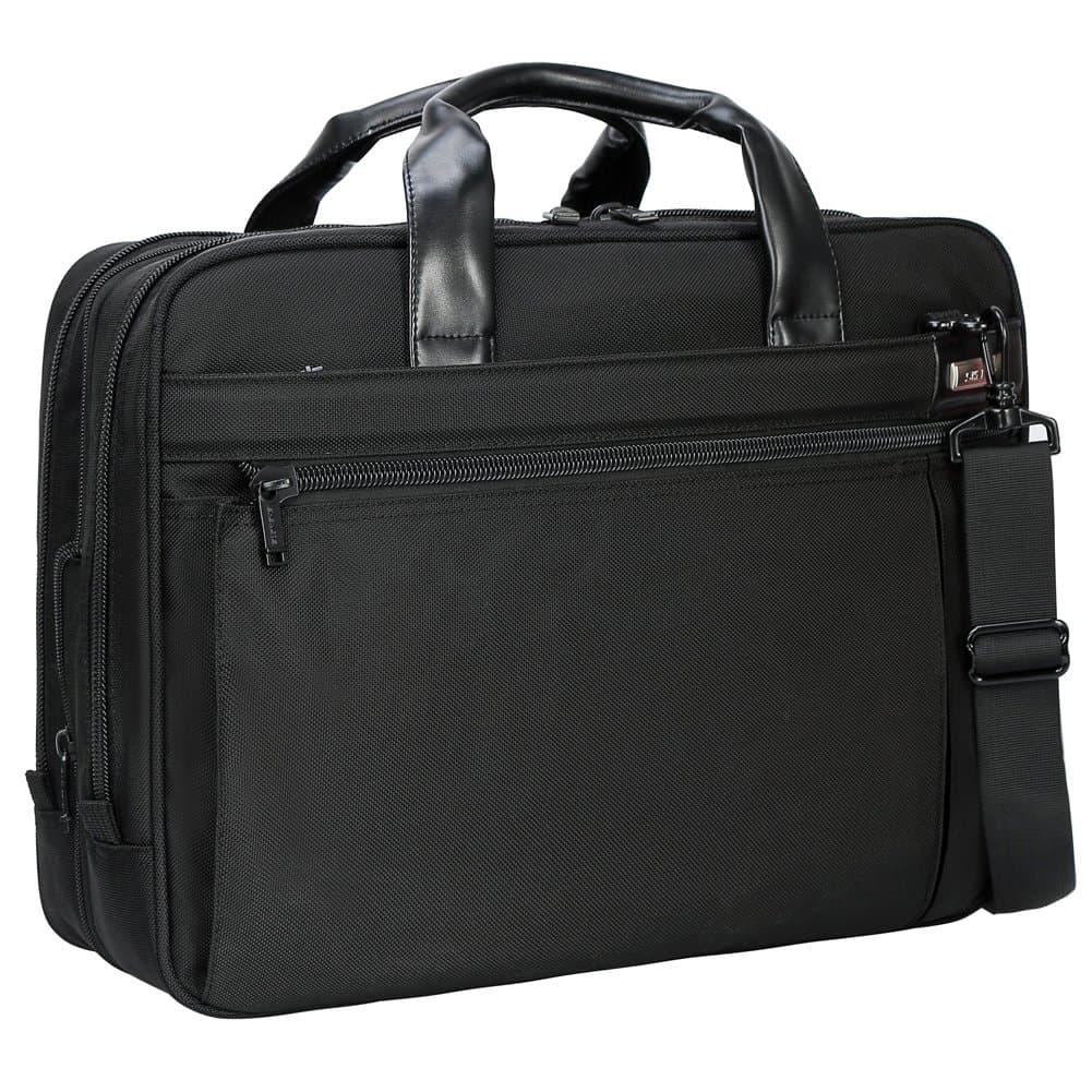Laptop Bag, Travel Briefcase with Organizer, Expandable Large Hybrid Shoulder Bag, Water Resisatant Business Messenger Briefcases for Men and Women Fits 17 15.6 Inch Laptop, Computer (Black-A1)
