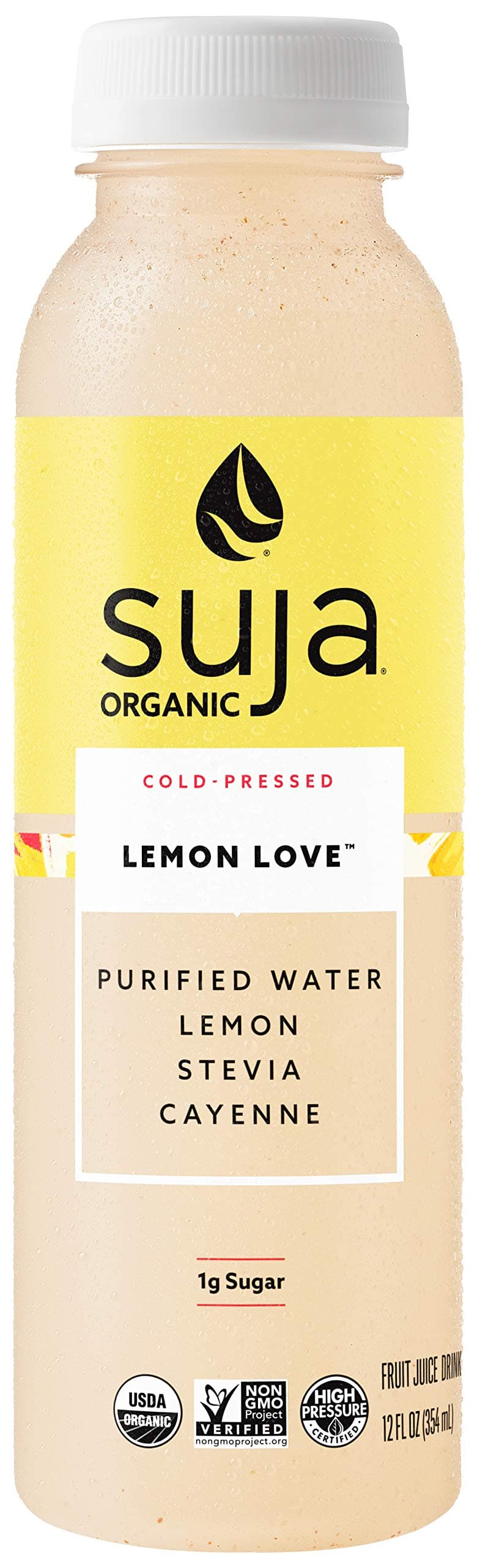 SujaOrganic Cold-Pressed Lemon Love, Lemon Juice with No Additives, Excellent Source of Vitamin C for Immunity Support, Vegan, Plant-Based & USDA Certified (12 Fl Oz)USDA Organic