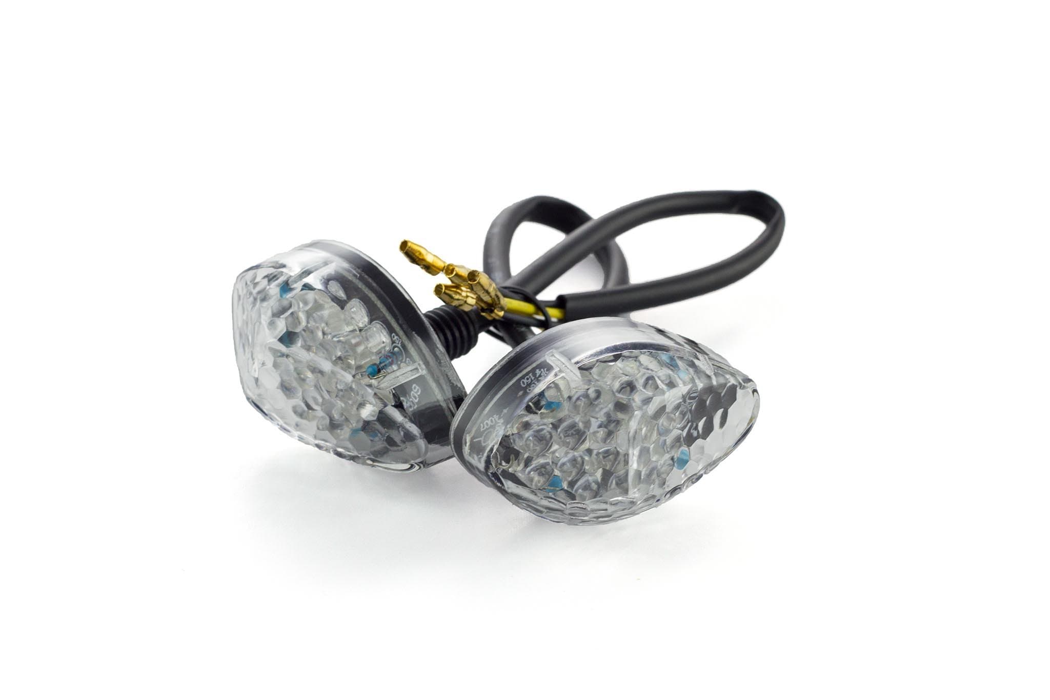 TST Industries LED Front Flushmount Turn Signals for Honda CBR600RR CBR1000RR F4 F4i CBR500R Grom (Clear Lens)