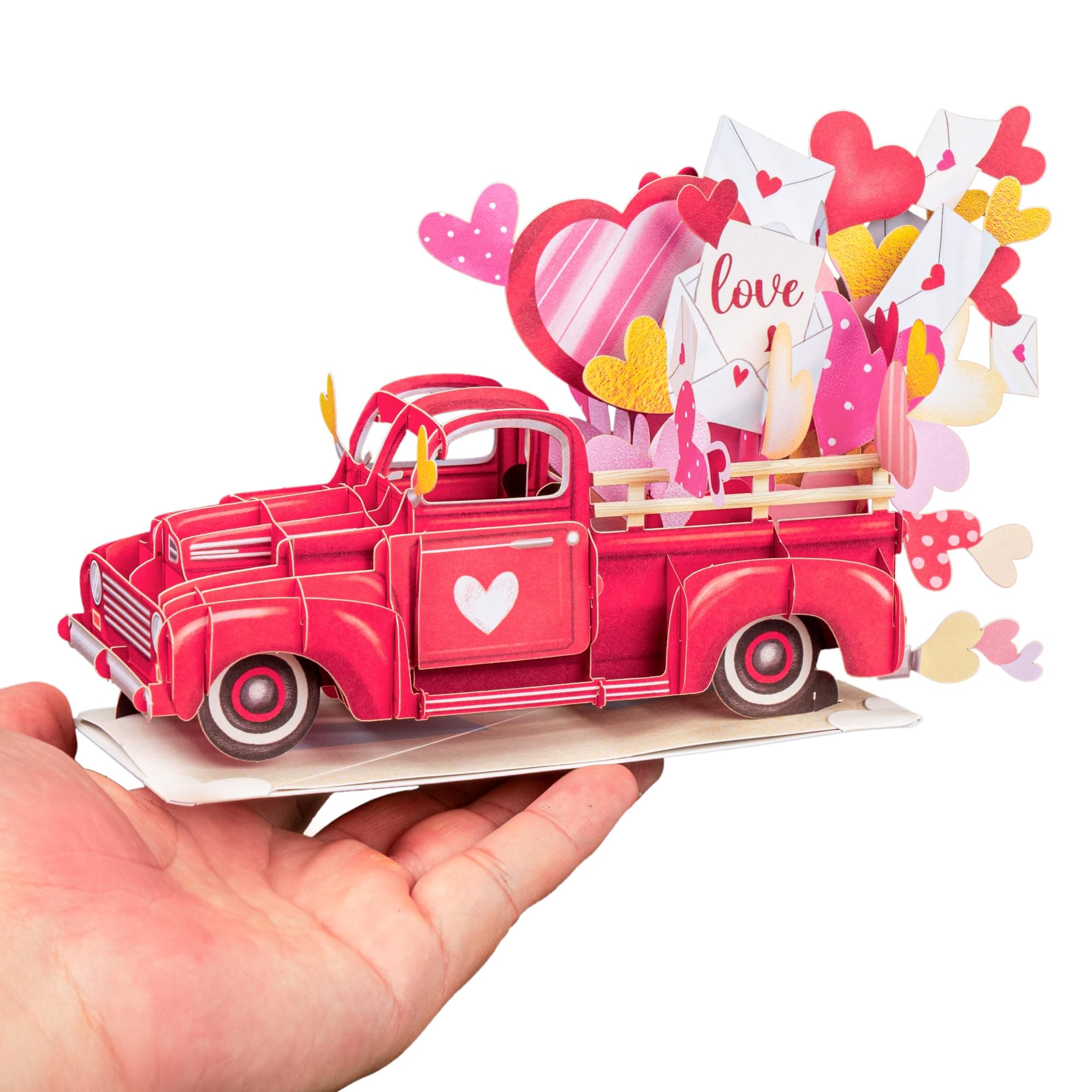 Paper Love 3D Loads of Love Pop Up Card, With Detachable Popup Keepsake, Gift for Birthday, Graduation, Get Well, Thank You, All Occasion or Just Because - Oversized 10" x 7" Cover - Includes Envelope