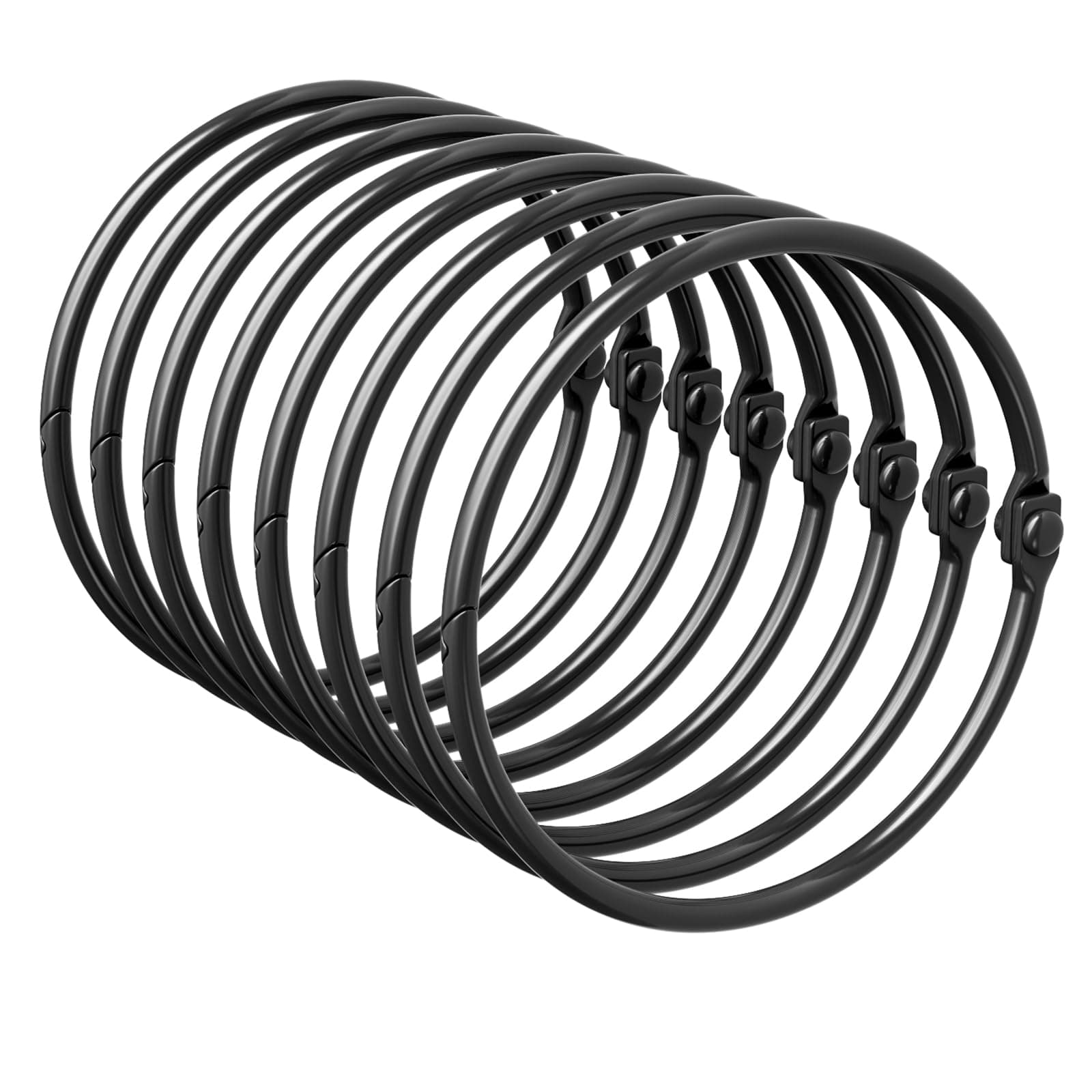 Shower Curtain Rings, Bathway Shower Curtain Hooks, Black Shower Curtain Rings Rust Proof, Anti-Drop Shower Rings for Curtain, Shower Hooks for Shower Curtain Rod Bathroom Curtain Rings