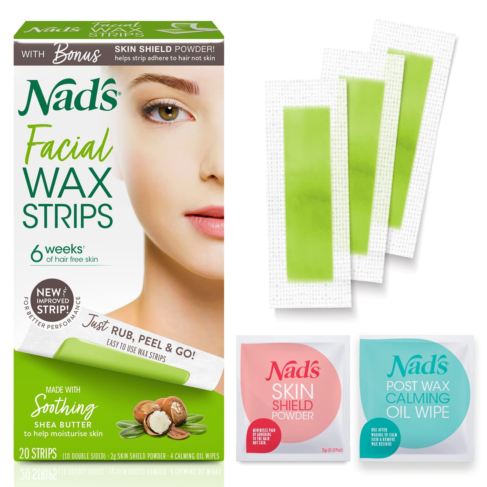 Nad's Facial Wax Strips 20's