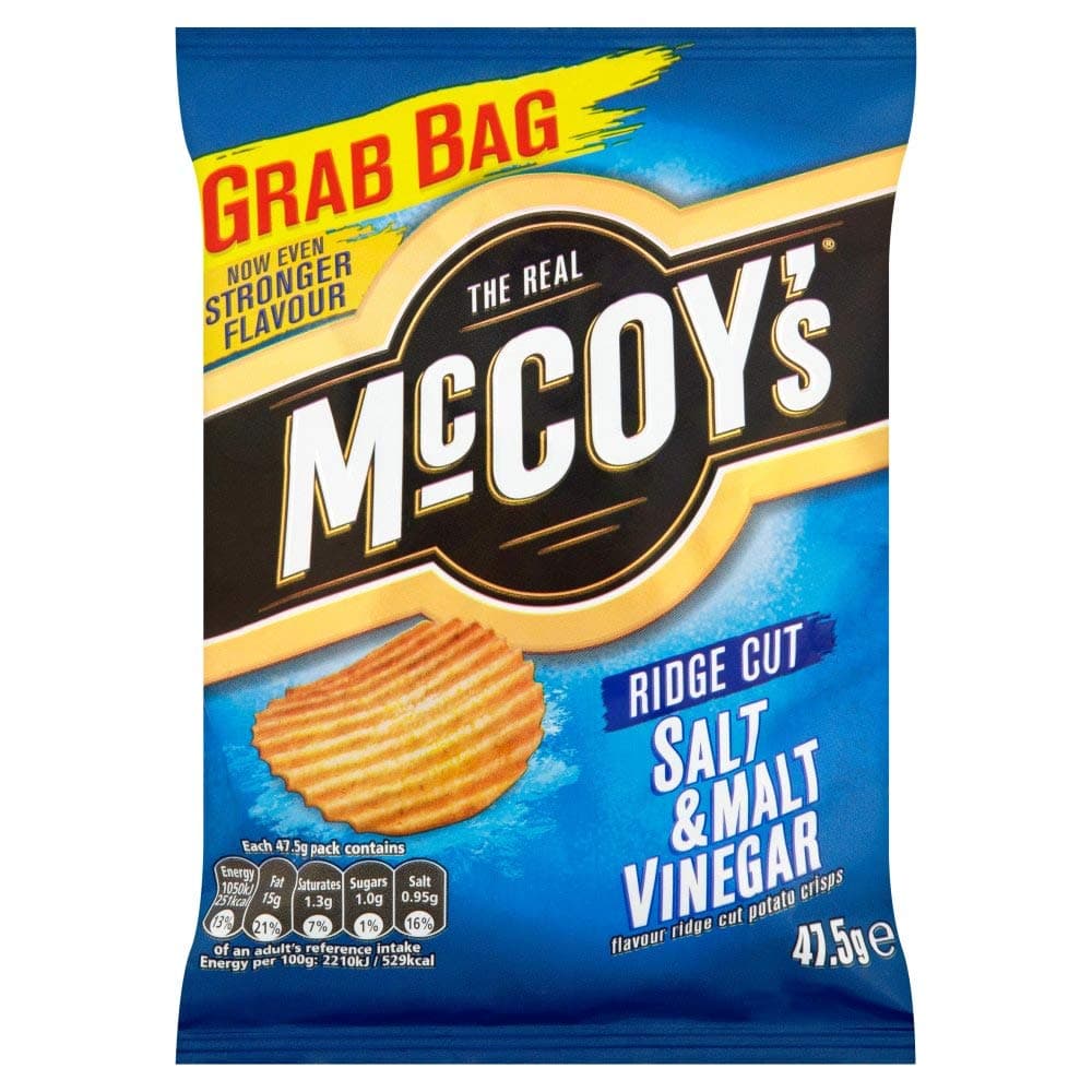 KP McCoys Crisps Box of 30 (1500g) (Salt & Malt Vinegar) by KP