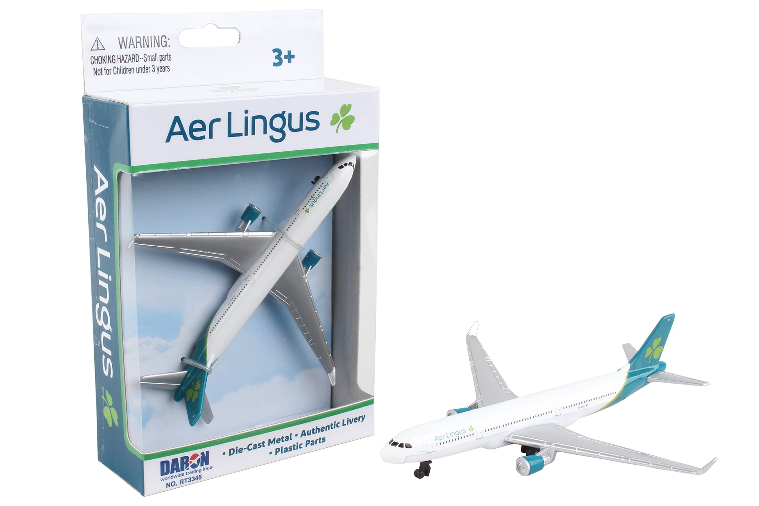 Daron AER Lingus Die-Cast Metal Airplane Model Toy with Plastic Parts for Kids Ages 3+
