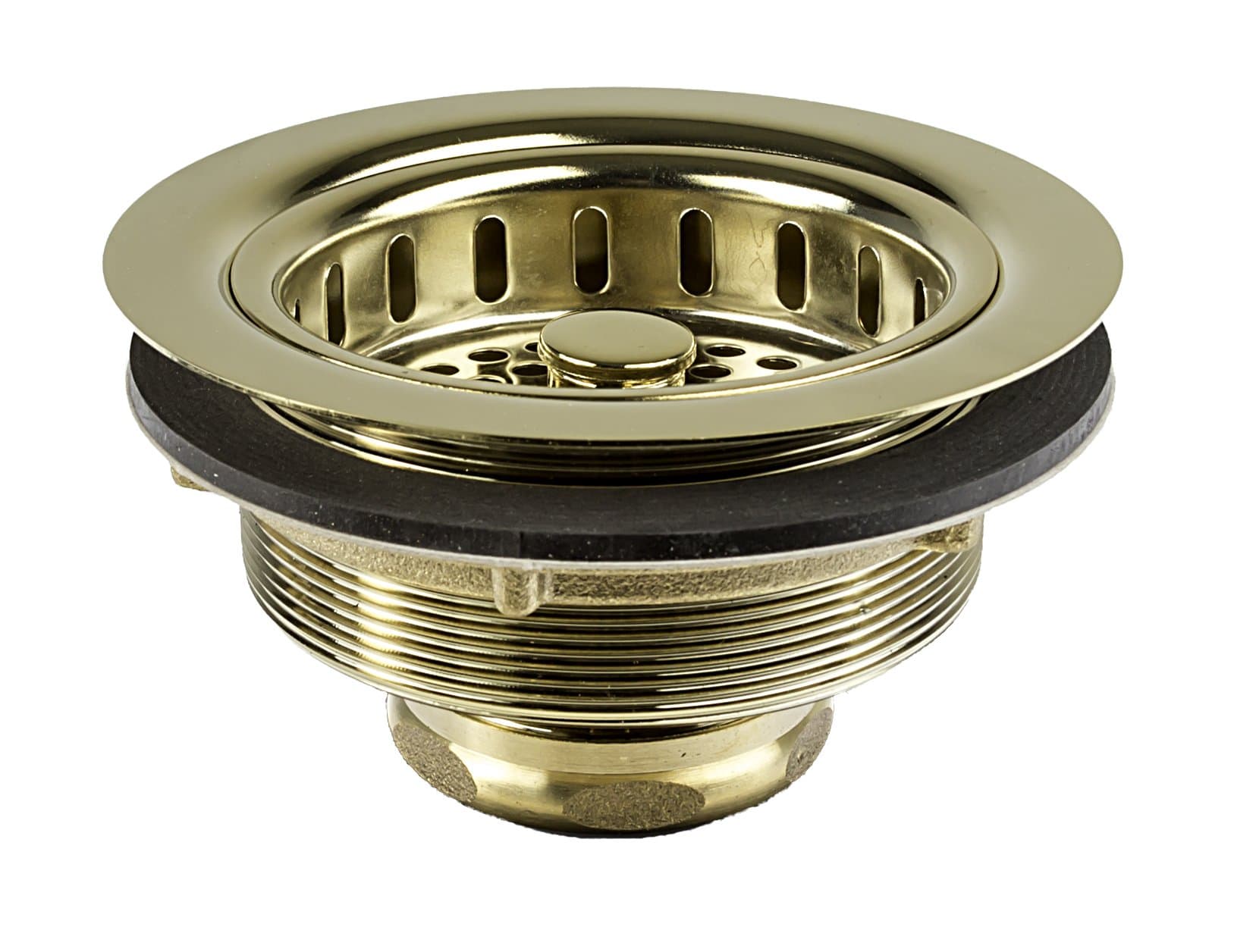 Heavy Brass Duo Basket Strainer with O-ring Stopper- PVD Polished Brass