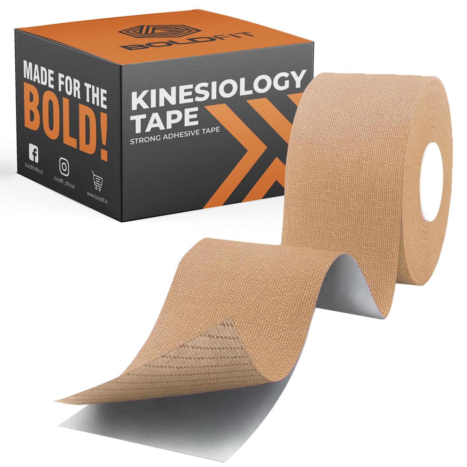 - Boldfit Kinesiology Tape for Physiotherapy Kinesio Tape for Sports Injury Pain Relief Muscle Tape for Shoulder, Wings, Arms, Ankle K Taping Waterproof Athletic Tape for Pain Support -2.5 cm Beige
