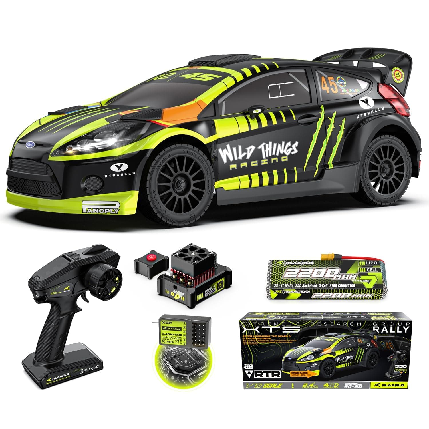 - CROBOLL RLAARLO 1/10 Brushless Carbon Fiber RC Drift Cars for Adults with Gyro, Max 50 mph Fast RC Rally Car, 2.4Ghz All Terrain Remote Control Car 4x4 Hobby RTR RC Truck with 3S Battery