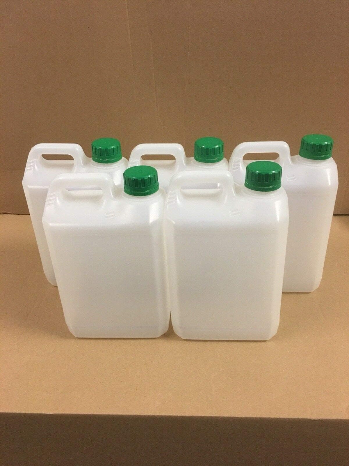5x 2500ml Litre 2.5ltr Plastic Jerry Can Bottle Water Carrier Container And Caps