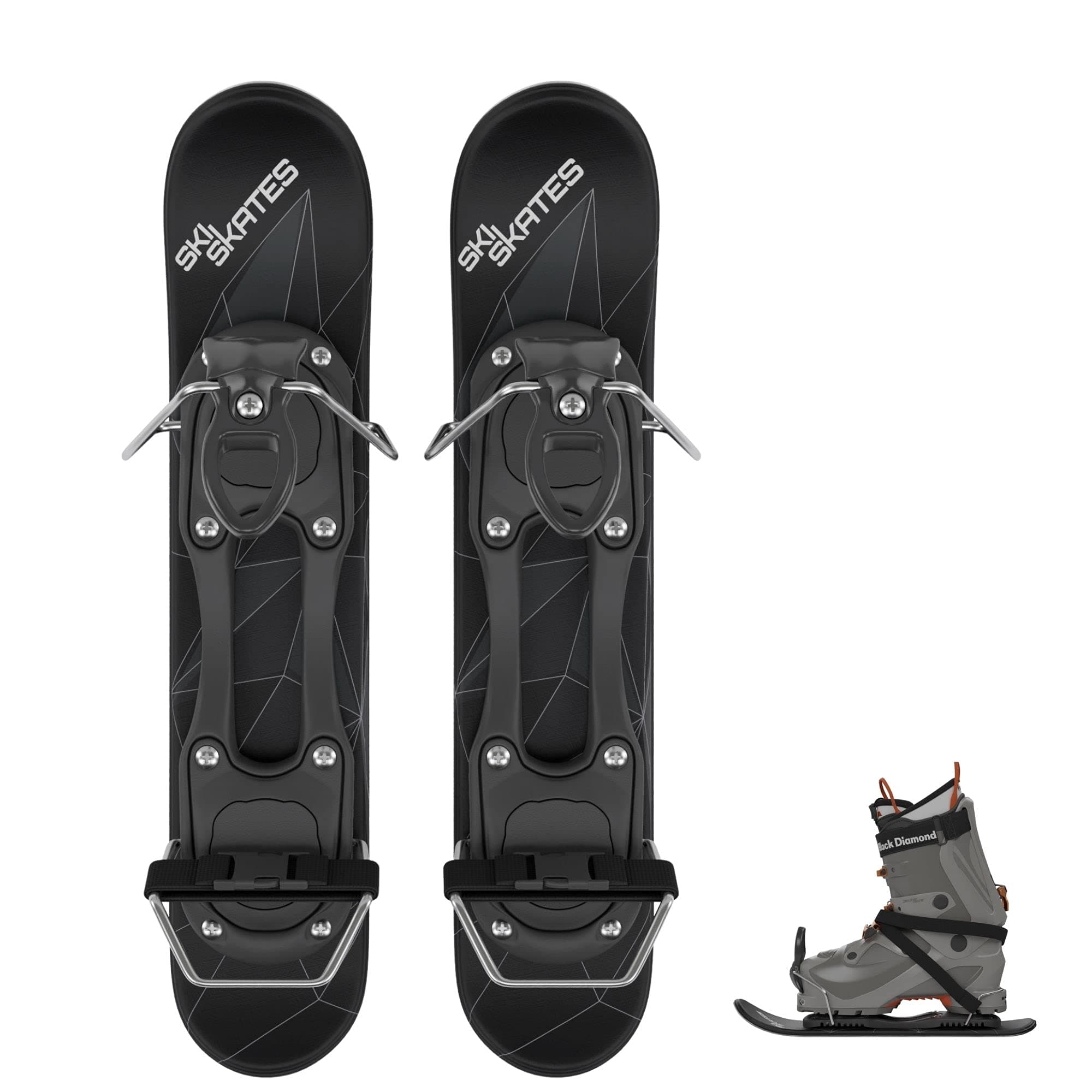Skiskates - Short Mini Ski Skates for Snow | Skating Skis Snowblades Skiboards | Ice Skates for Snow | Shortest Skis Ever