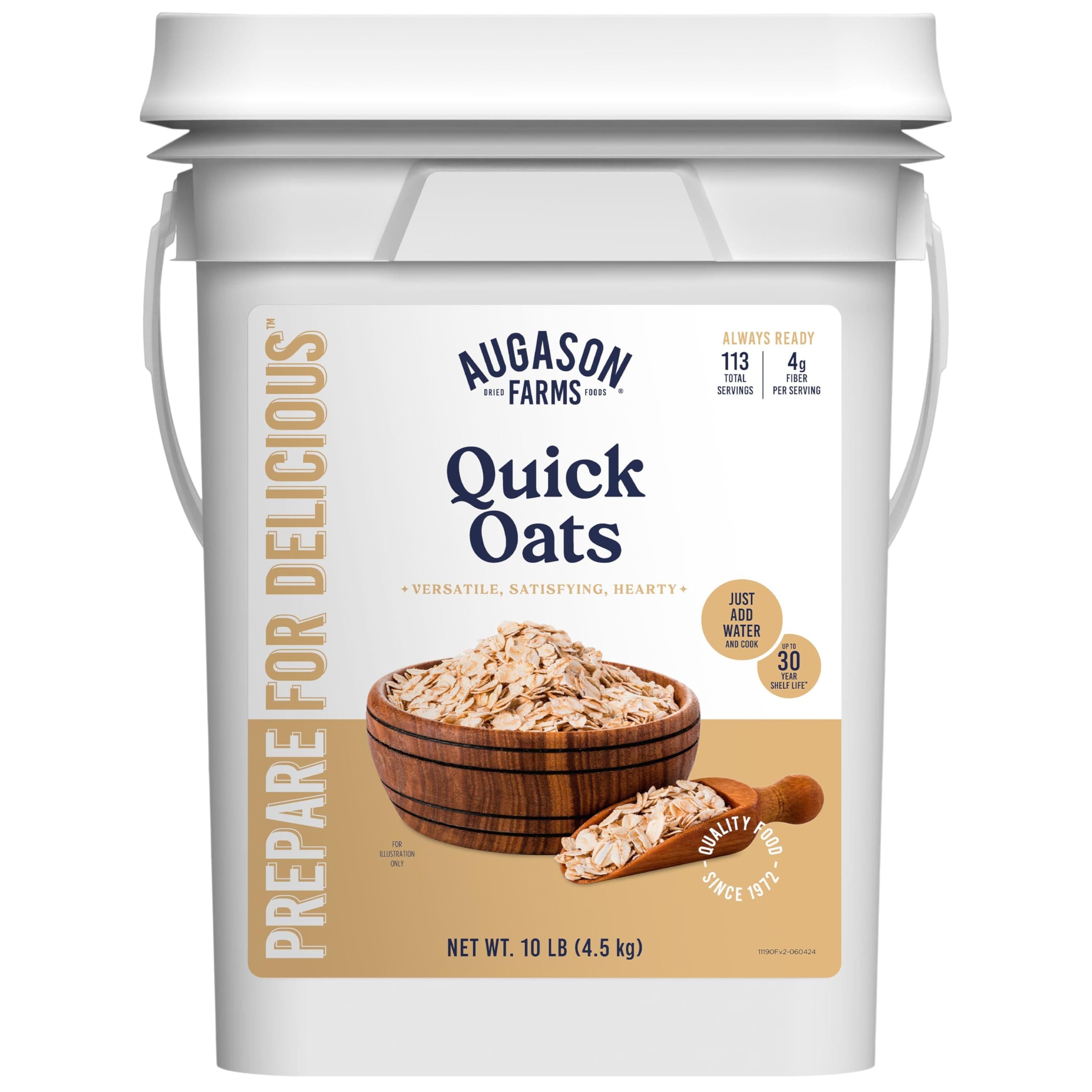 Quick Rolled Oats Emergency Food Storage 10 Pound Pail