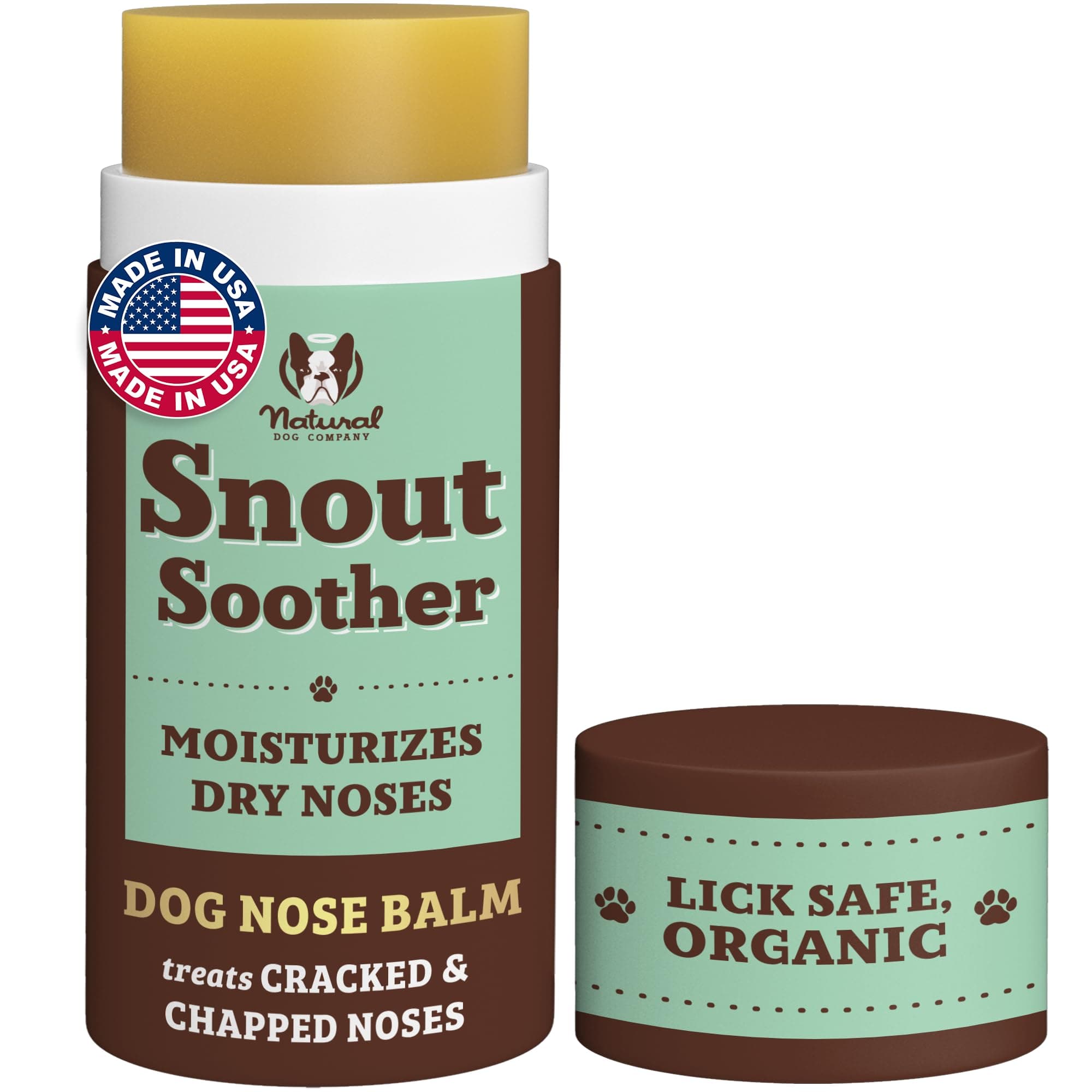 Snout Soother Balm – Dog Nose Balm for Dry Cracked Snouts, Moisturizing Winter Nose Care with Coconut Oil & Shea Butter, Lick Safe Dog Snout Balm for All Breeds, 2 oz Stick