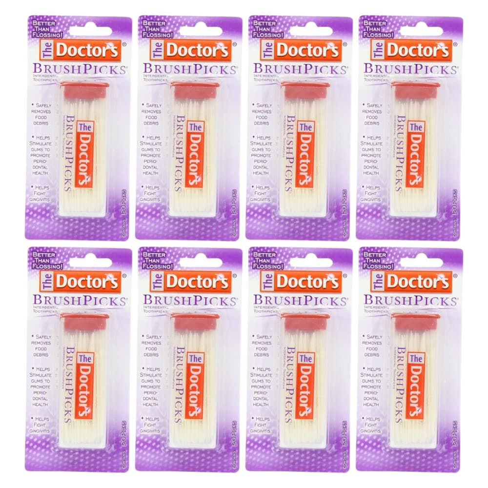 BrushPicks Interdental Toothpicks, 120 Count. (Pack of 8)