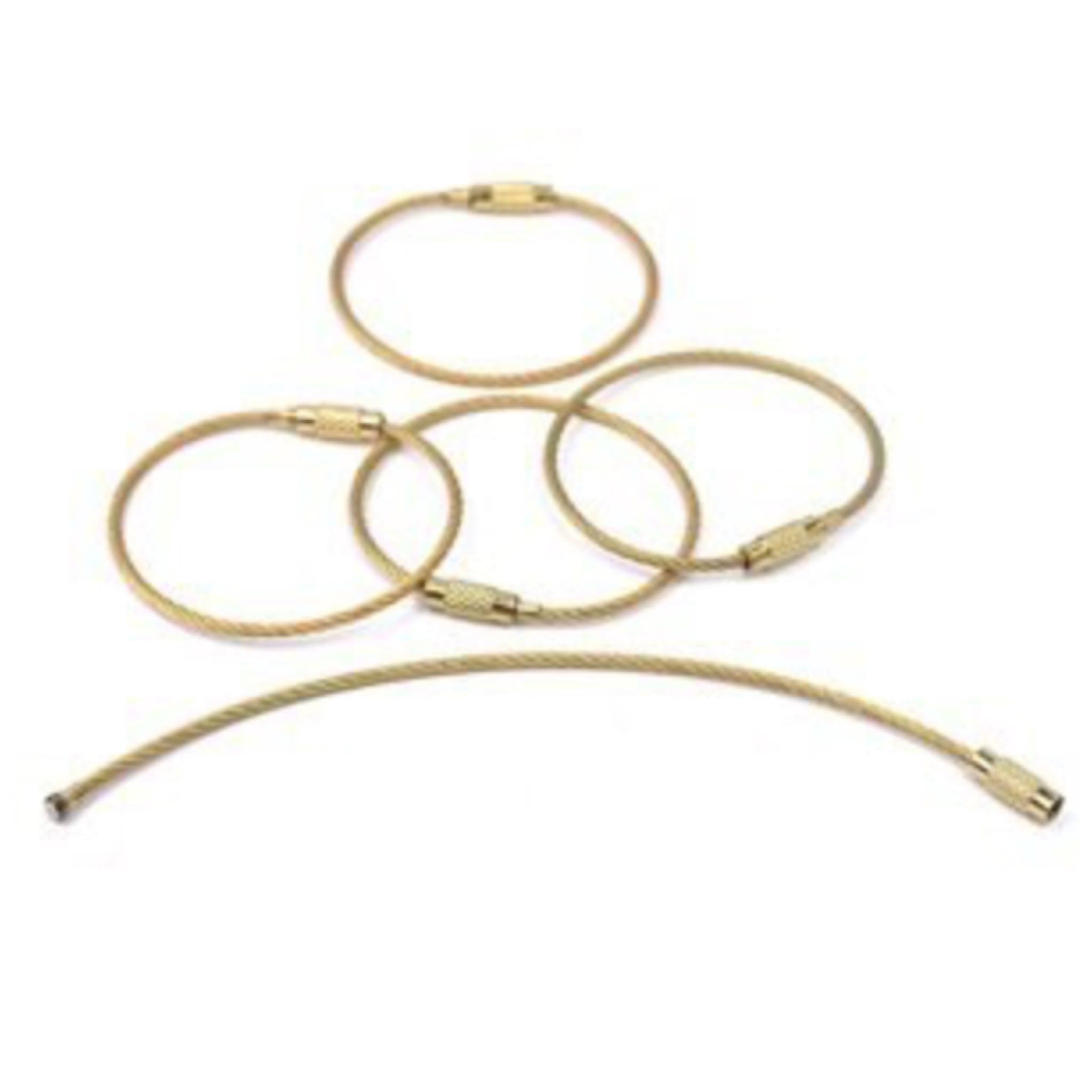 neutral 10 Pieces Gold Color Heavy Duty Stainless Cable Keyring EDC Keychain 1.5cm*2mm