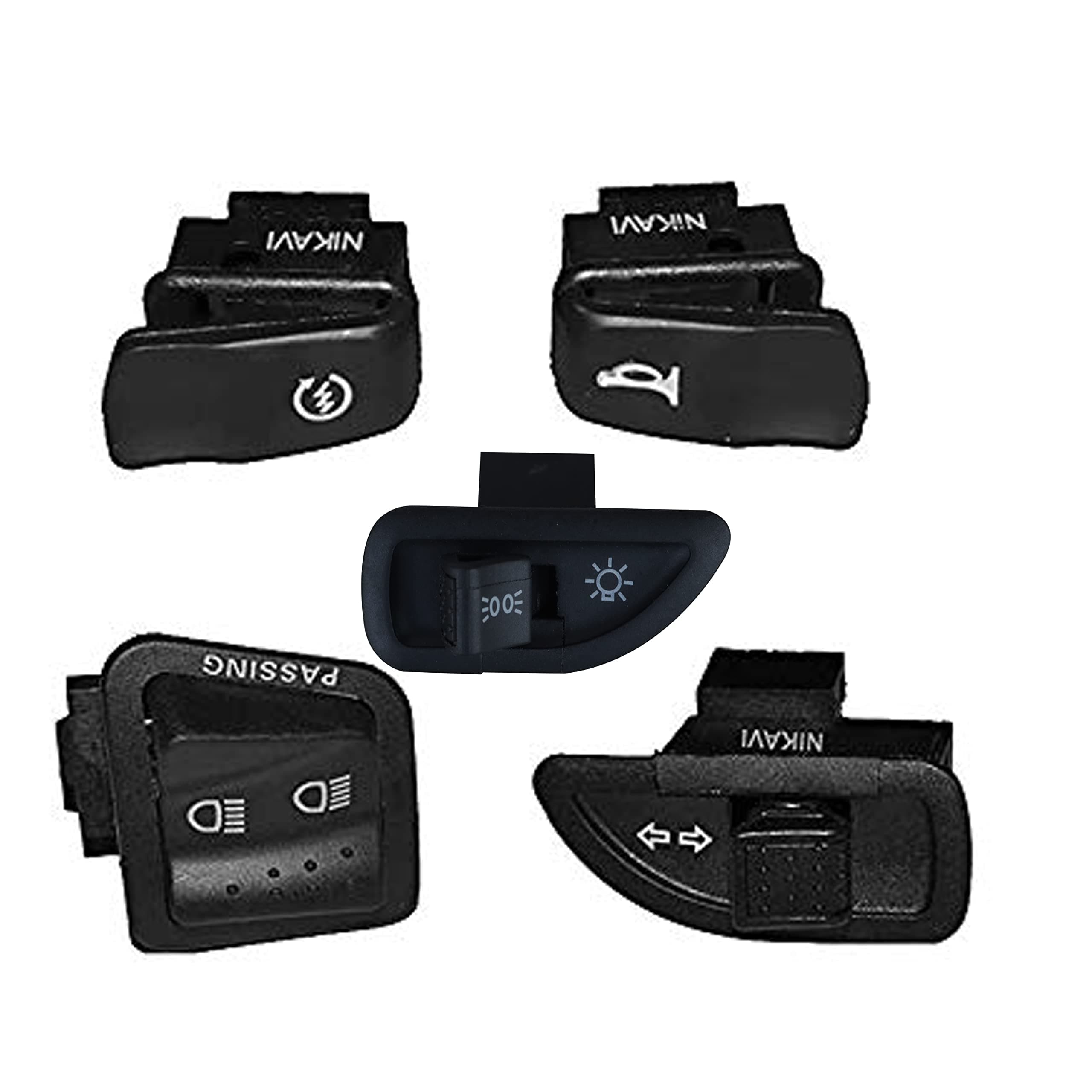 NIKAVI (MS15+MS16+MS17+MS18+MS20) Motorbike Full Set Electric Common Switches 4 in 1 Passing light switch, Horn, Self Start and Indication Switches for Aprilla Bike