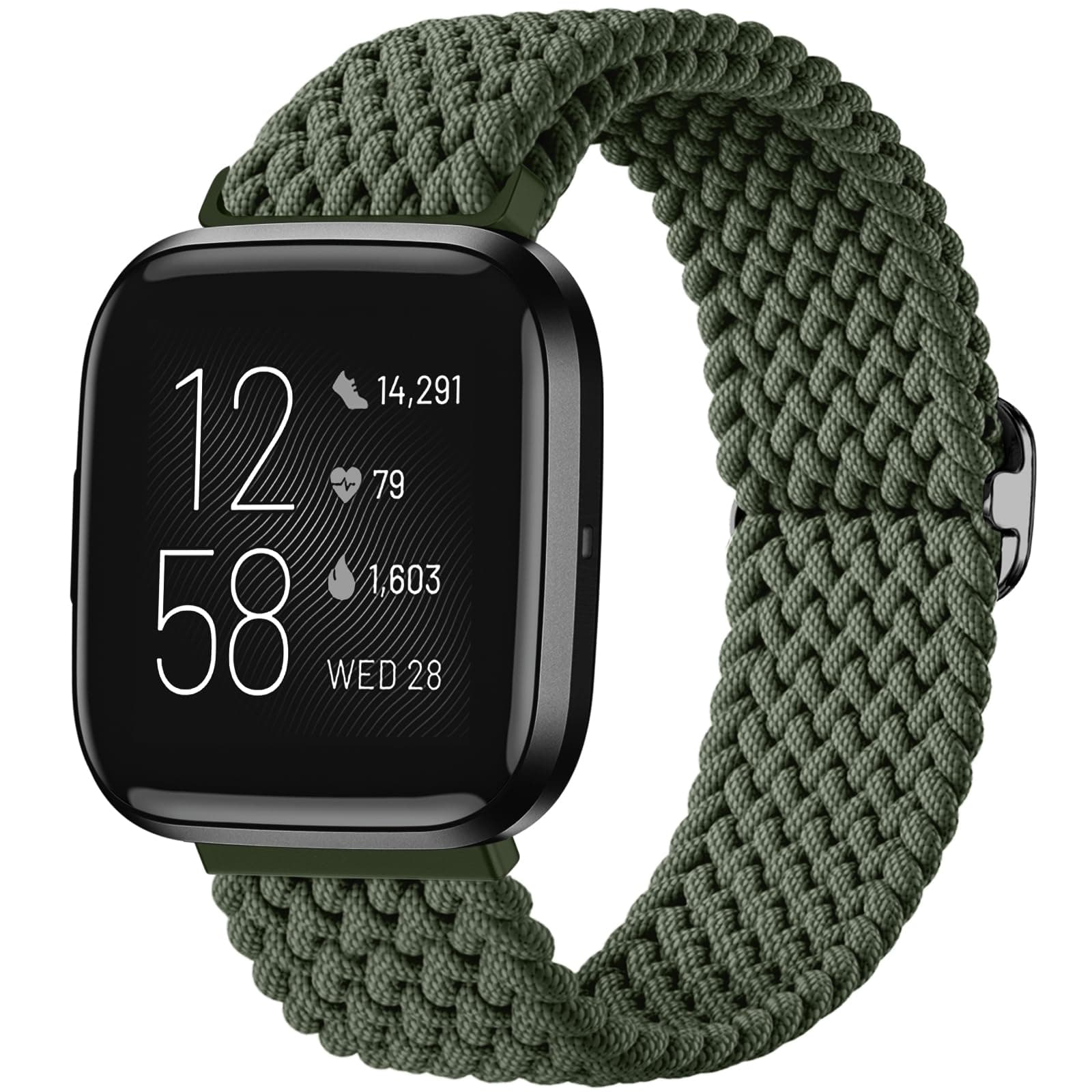 Maledan Compatible Fitbit Versa Bands, Braided Stretchy Bracelet Replacement Wrist Bands for Versa 2/Lite/SE/Strap Accessories