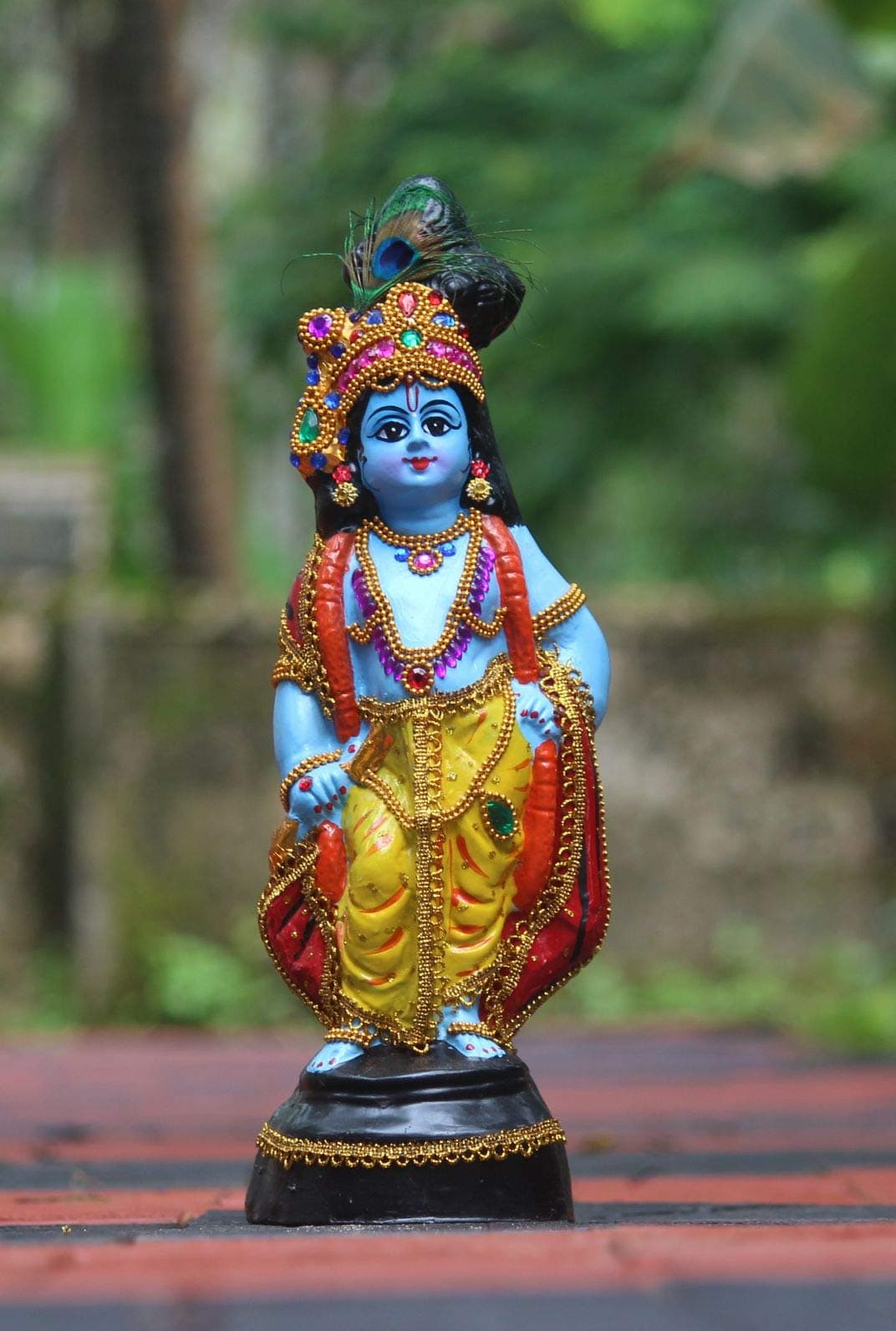 Brahma Crafts Fibreglass Vithoba Idol , 40 cm, Blue, 1 Piece