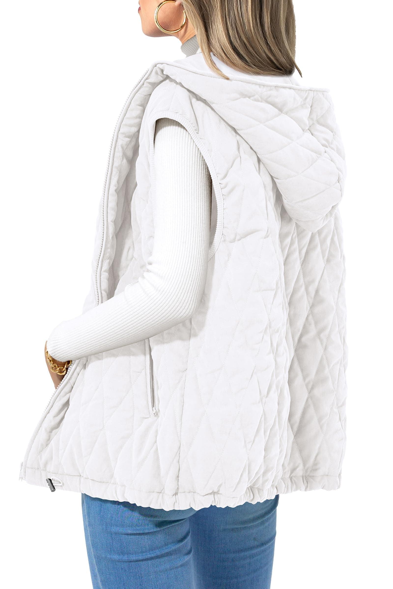 PRETTYGARDEN Women's 2025 Fall Spring Vest Casual Sleeveless Hooded Zip Up Jacket Trendy Winter Coat Outerwear