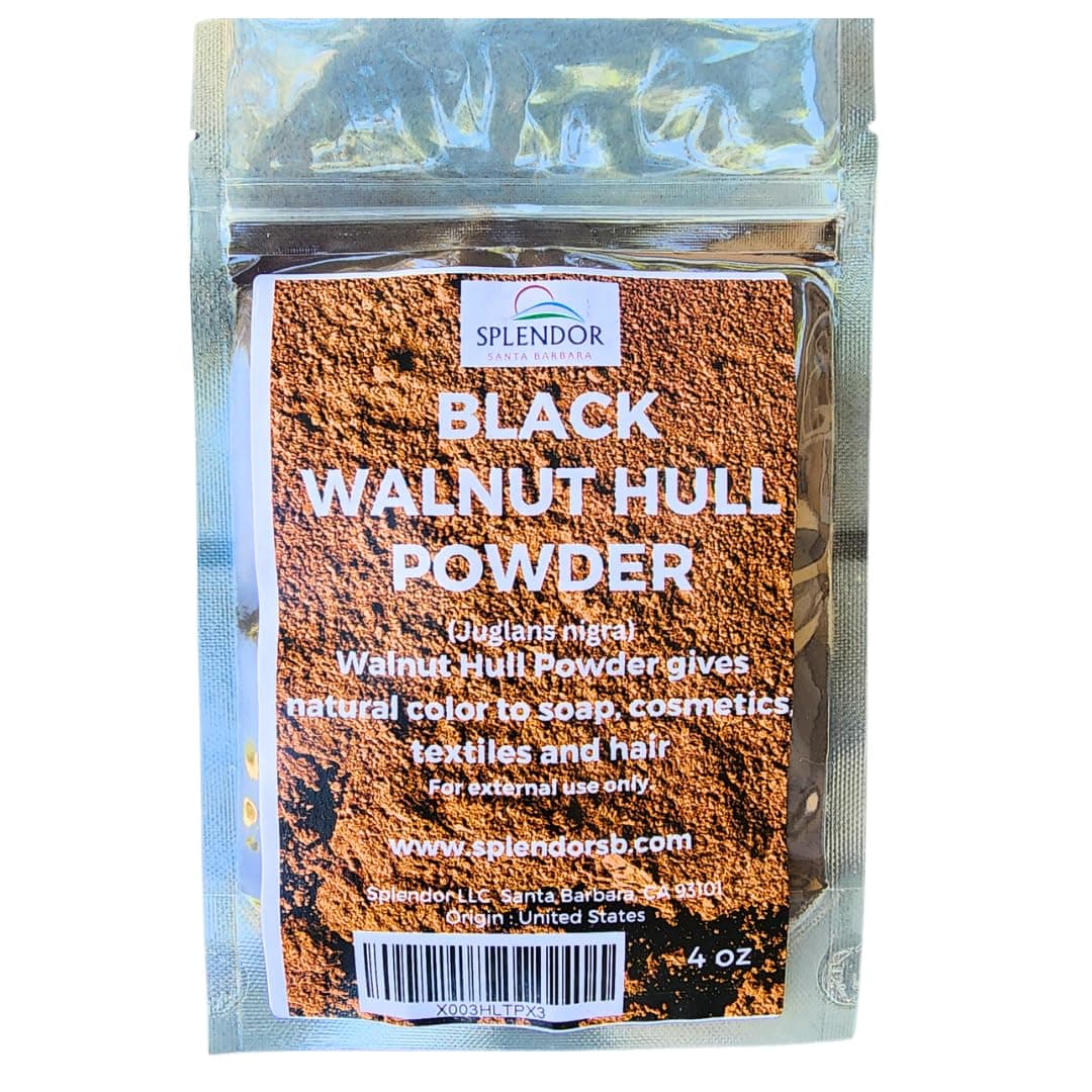 Splendor Black Walnut Hull Powder Natural Colorant- 4(oz) for Soap Making, Cosmetic Making and Fabric Dye