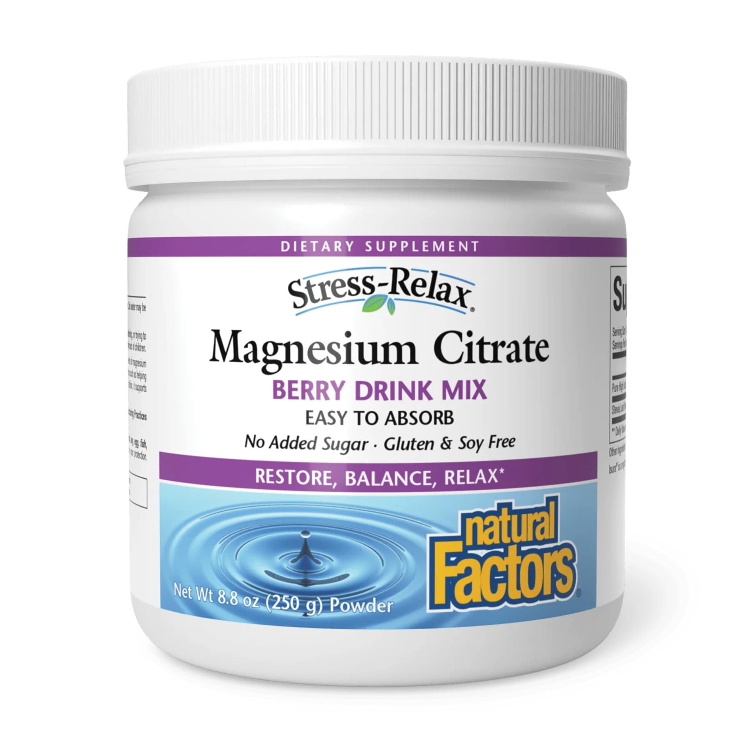 Natural Factors Berry Mix Magnesium Citrate 300 Mg Powder 250 G