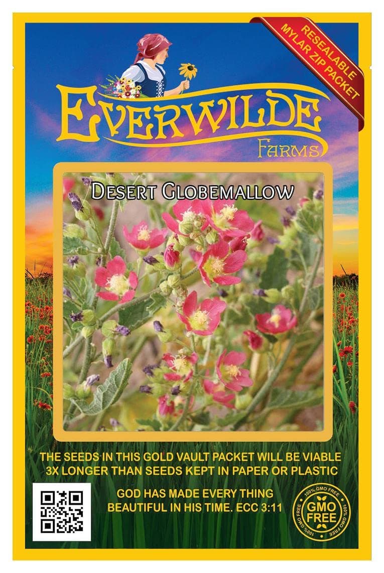 Everwilde Farms - 1000 Desert Globemallow Native Wildflower Seeds - Gold Vault Jumbo Seed Packet