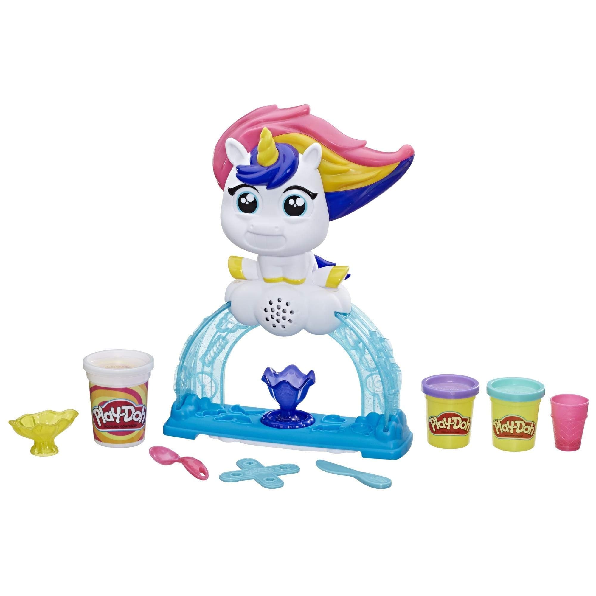 Play-Doh Tootie The Unicorn Ice Cream Set with 3 Non-Toxic Colors Featuring Color Swirl Compound