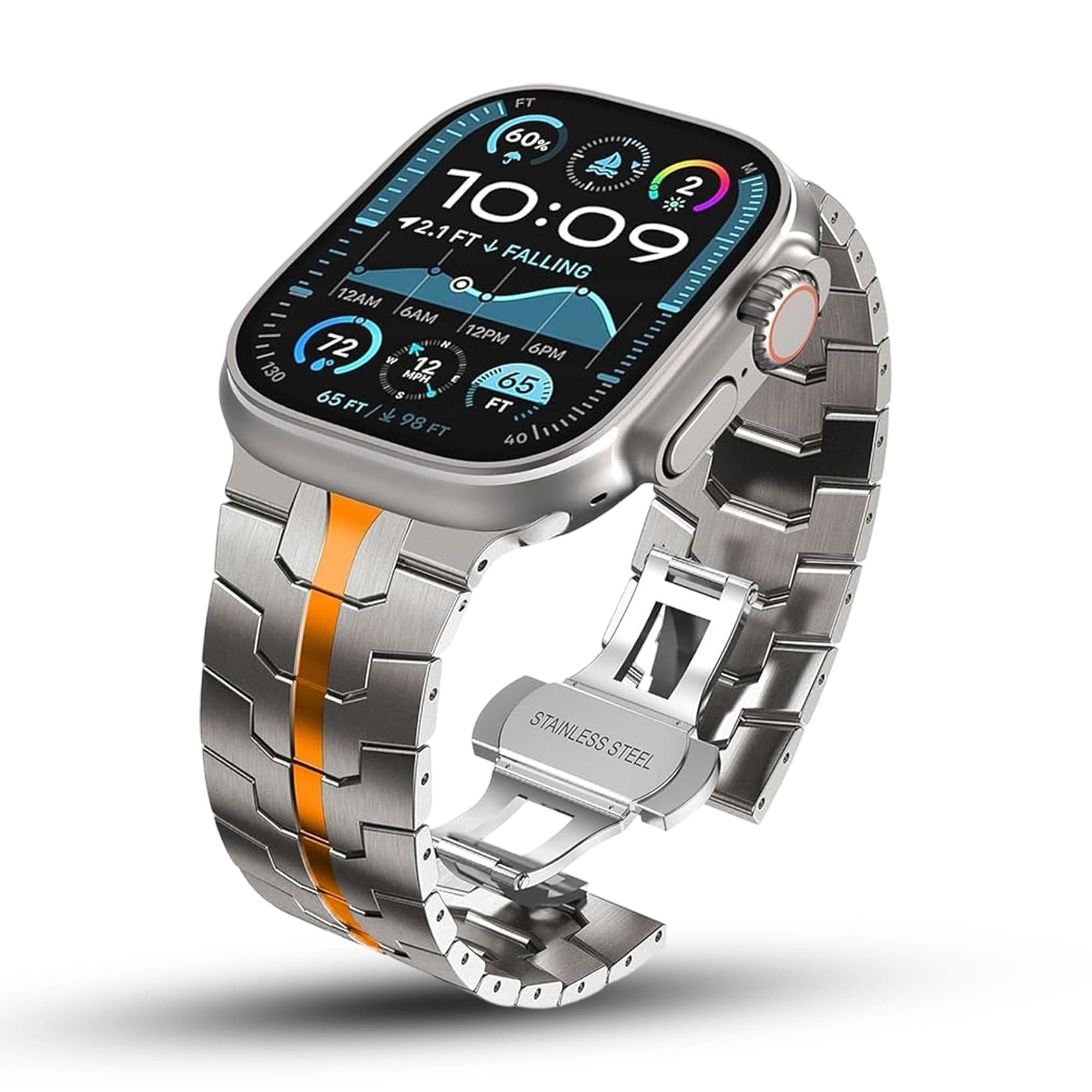 Dado Ironman Stainless Steel Watch Band Compatible Apple Watch Ultra 2 & 8 Ultra 49mm | 10, 9, 8 & 7 46/45mm