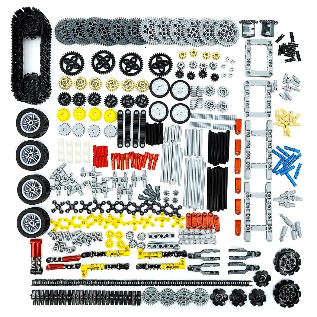 427Pcs Technical Parts Cars Gears Axles - Wheels Connectors, Building Accessories Pieces Sets, MOC Technical Packs Bulksfor Technic Building Blocks Set(Compatible with Lego)