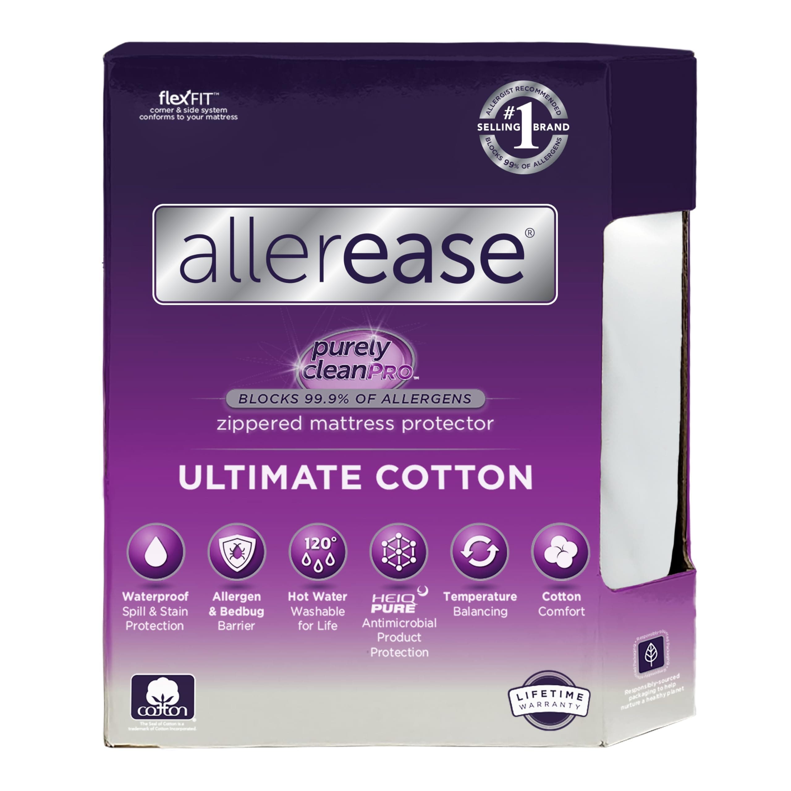AllerEase Ultimate Allergy Protection and Comfort Zippered Mattress Protector, Queen