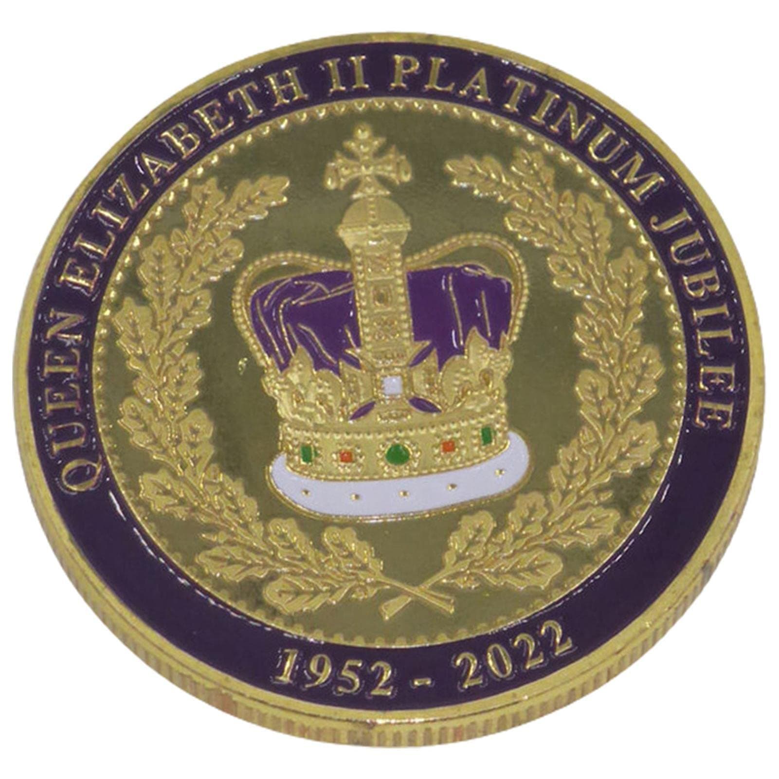 Queen Elizabeth II Commemorative Coin,Coins For Collectors Royal,Queen Elizabeth II Gold Plated Commemorative Coins,In Memoriam Her Majesty Queen Elizabeth II Platinum Jubilee 2022 Commemorative Coin