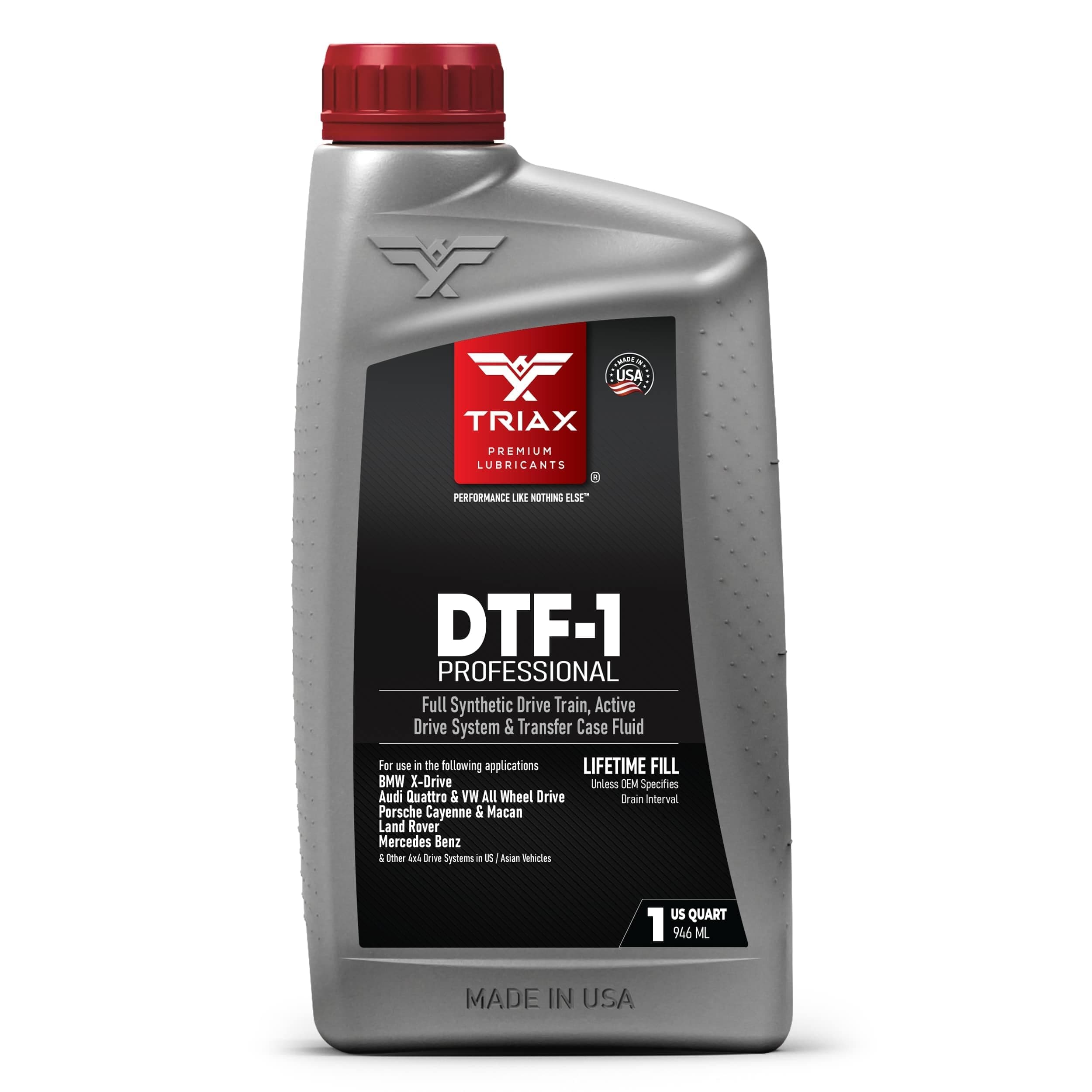 DTF-1 Transfer Case Fluid - Full Synthetic - Lifetime Fill - All-Season -50°C - Compatible with BMW XDrive - Audi Quattro - Range Rover - Porsche - Mercedes - and More 1 quart/0.946 L