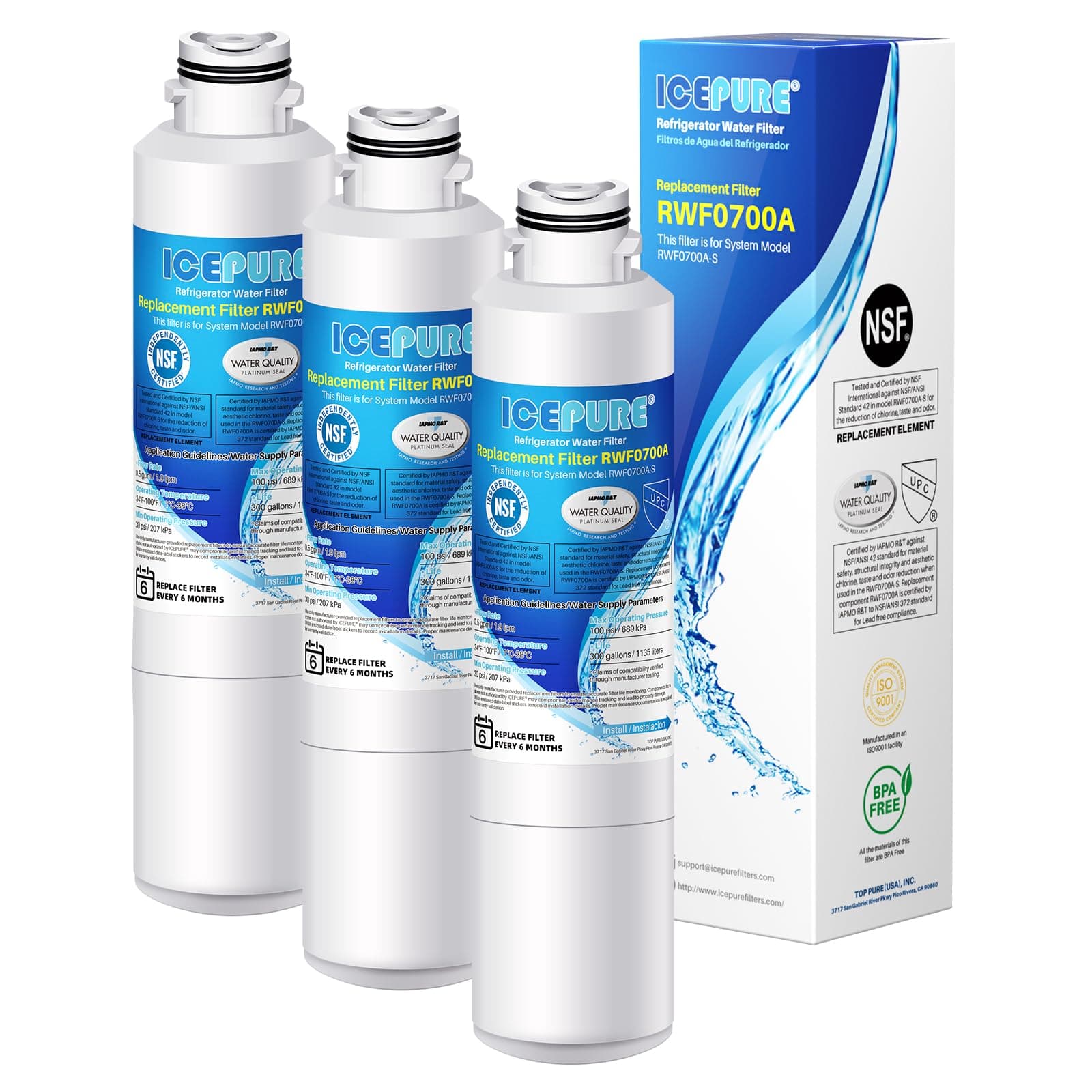 DA29-00020B Replacement for Samsung Water Filter HAF-CIN/EXP HAF-CIN DA29-00020B-1 RF28HMEDBSR RF263BEAESR RS25J500DSR RF263TEAESG RWF0700A HDX FMS-2 DA97-08006A-1 RF4287HARS RF28HFEDBSR 3PACK