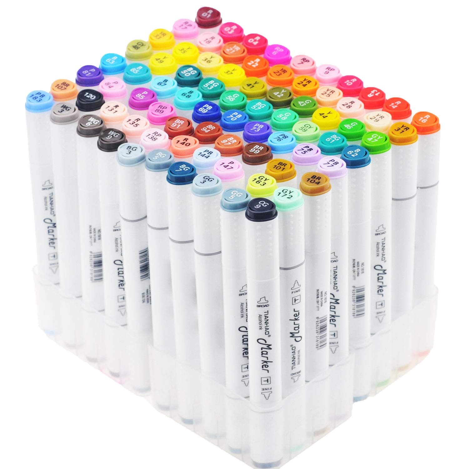 TIANHAO Markers, 80 Colors Art Marker Pen Set for Kids & Adult, Double-Ended Alcohol Based Drawing Art Supplies