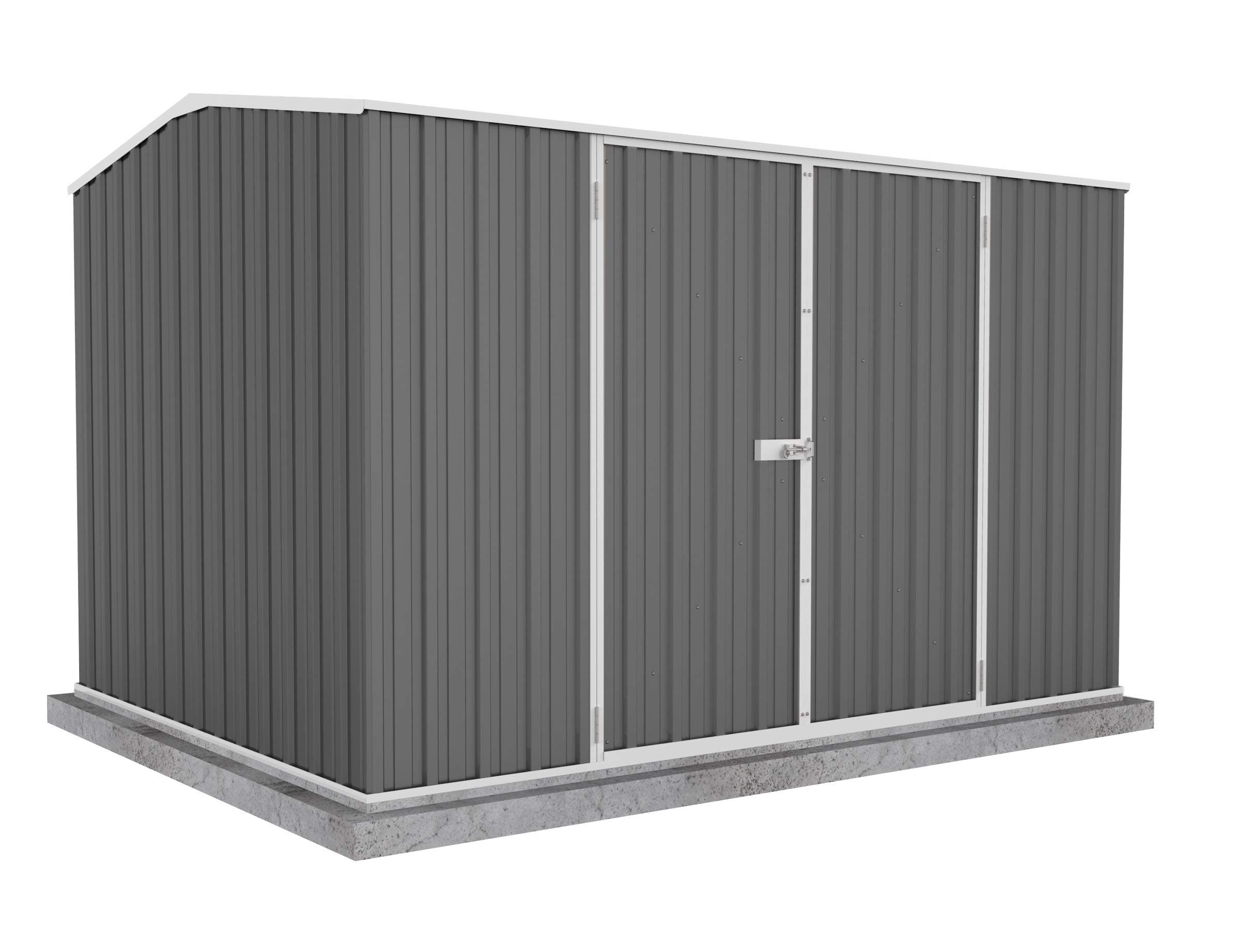 ABSCOPremier Storage Sheds, 10'x7' Metal Garage, DIY Backyard Shed, Utility Tool Storage, Weather & Wind Resistant Aluminum Panels & Steel Frame, Maintenance-Free, 12 Year Warranty, Woodland Gray