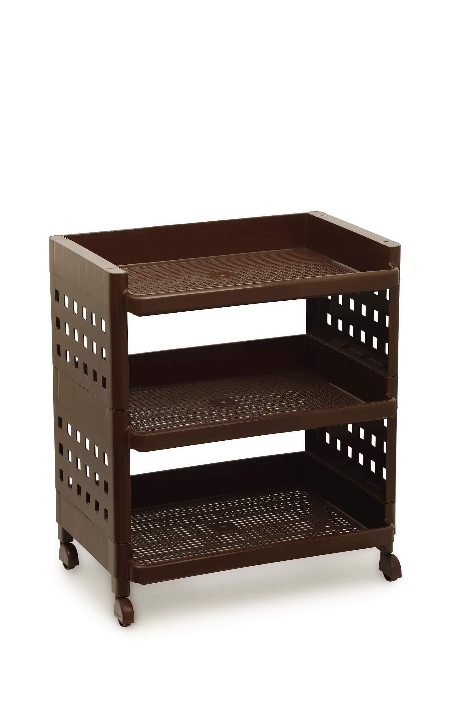 Selvel Plastic Utility Racks, 3 Tier, Brown
