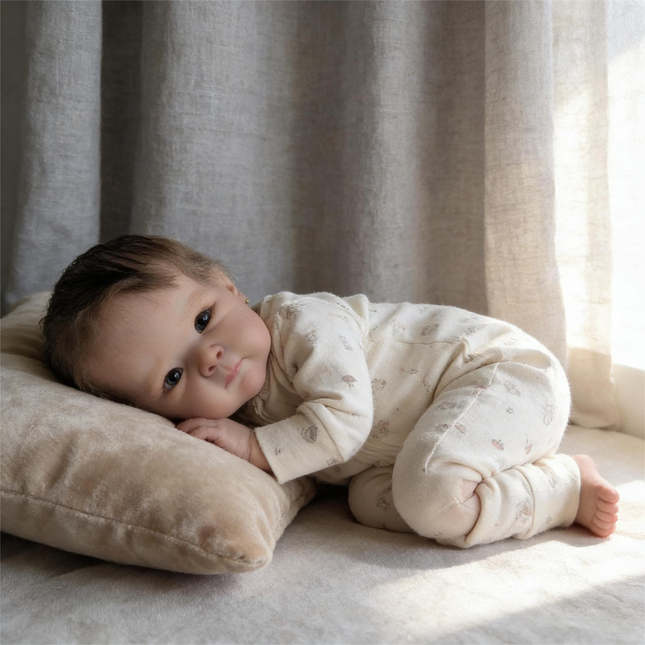 Zero pam 18 Inch Realistic Reborn Baby Dolls Silicone Full Body Girl Rooted Hair, Lifelike Size Newborn Baby Doll That Look Real With Vivid Veins 3D Painting As Gifts For Collector