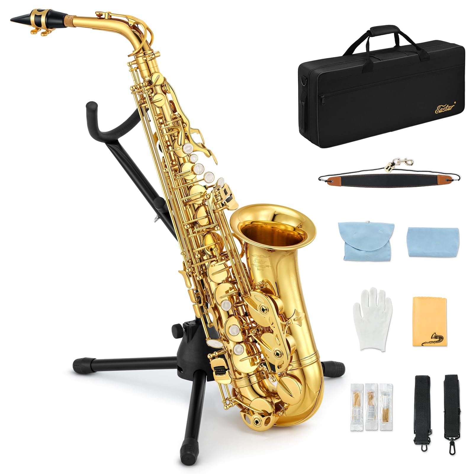 Eastar AS-IV Eb Saxophone Alto Saxophone Gold Lacquer with Case for Beginners