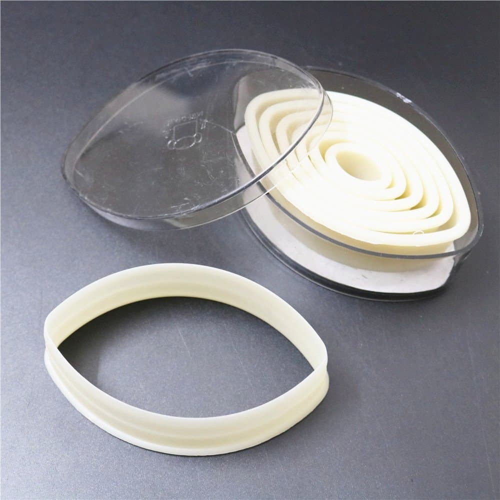 (7pcs/set) Flat Edge design Oval shaped High Grade Nylon Plastic cutter candy cakes mold packed in the box