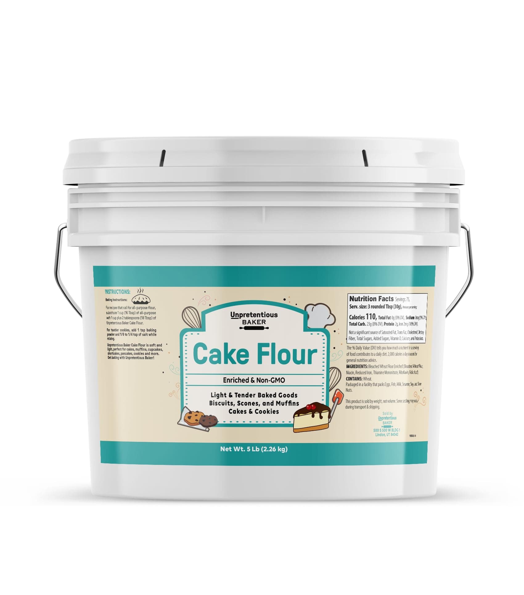 Unpretentious Cake Flour, 1 Gallon, Great For Cakes, Biscuits, Scones, Muffins