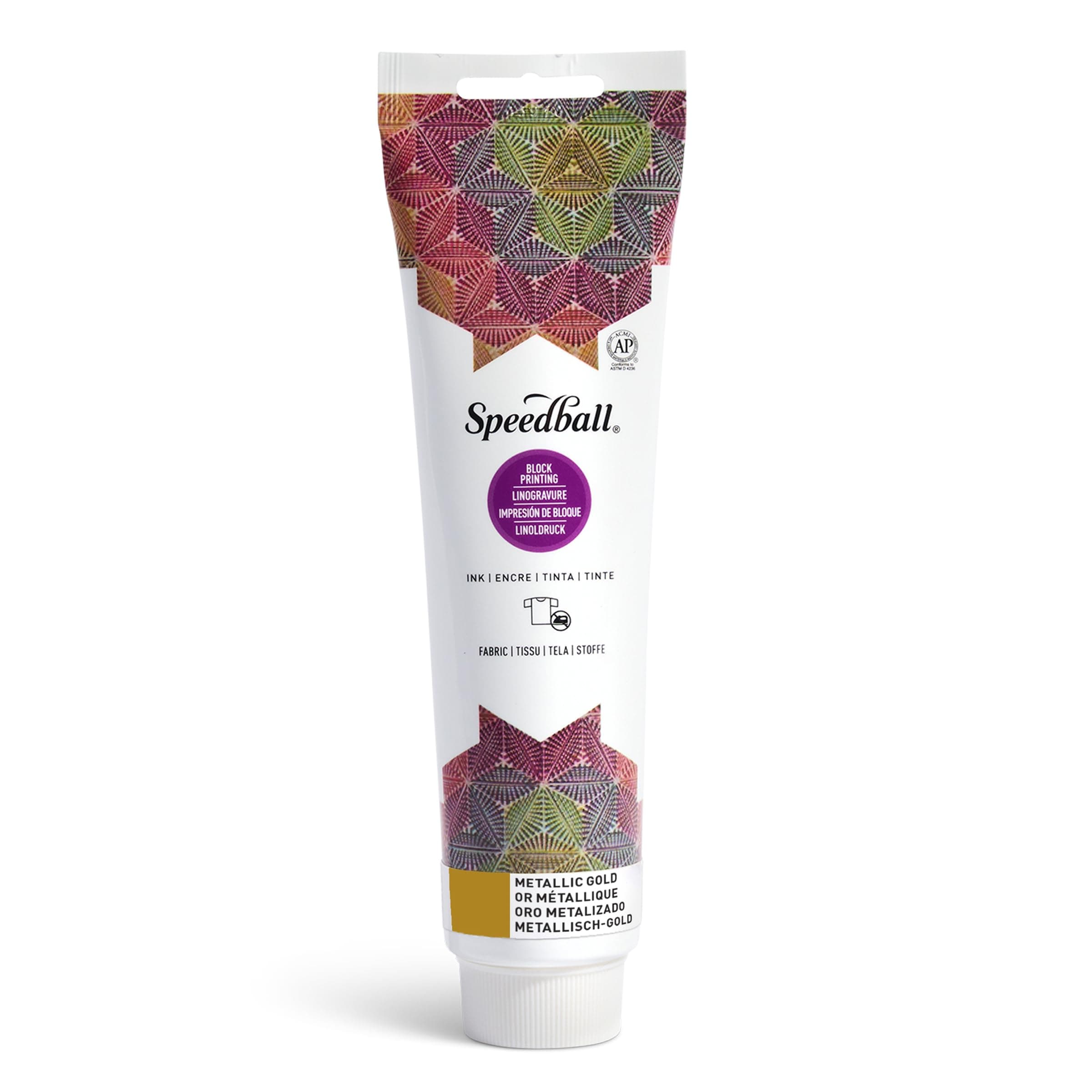 Fabric Block Printing Ink 5oz-Metallic Gold