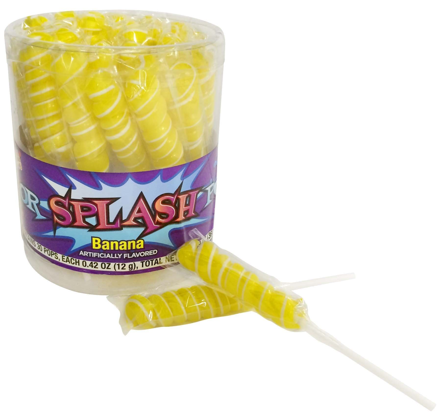 COLORSPLASH LOLLIPOPS Jar, 30 Pops, 12.69 oz, Yellow Banana