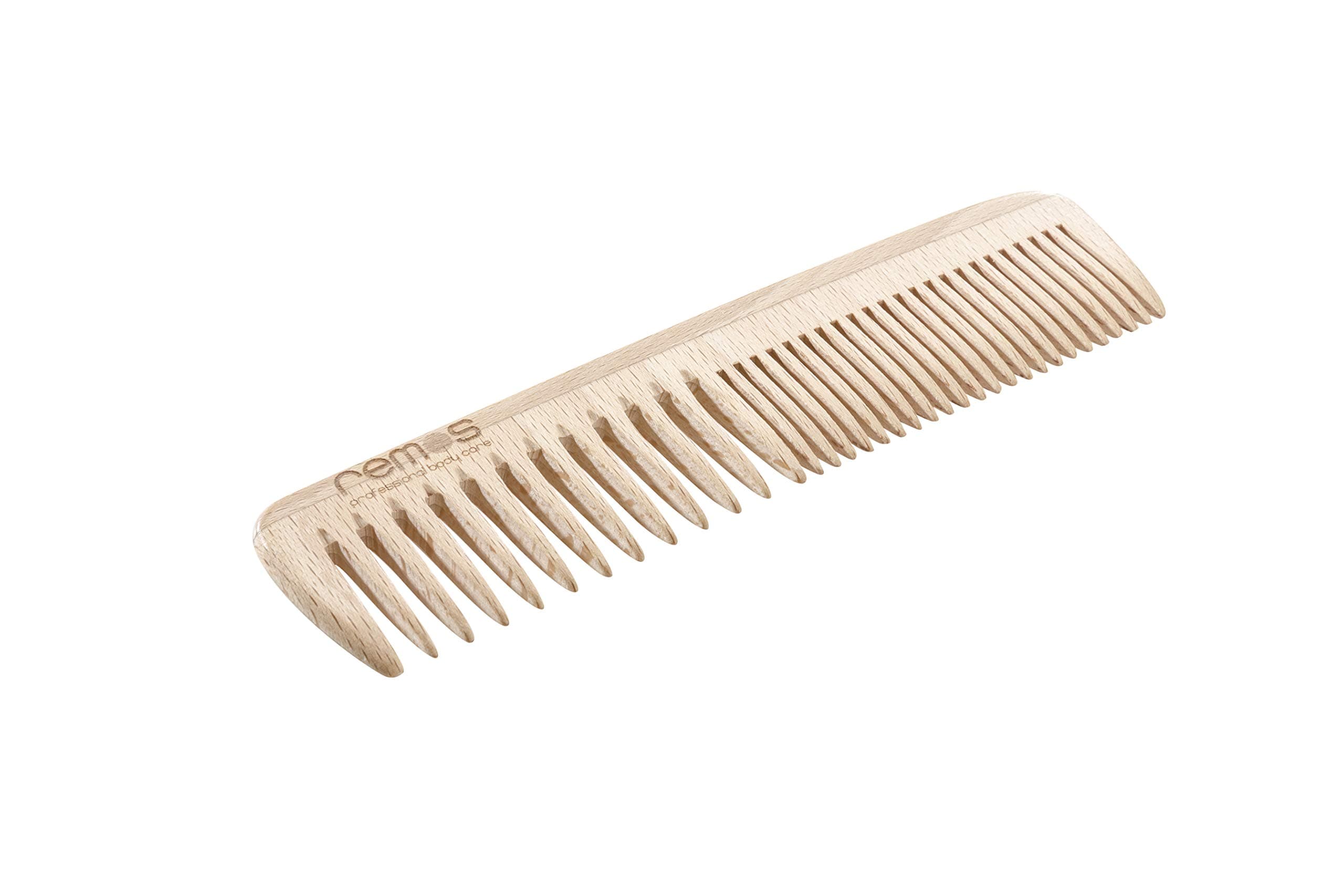 REMOS Wooden comb made of local beech wood antistatic - medium/fine teeth 19cm