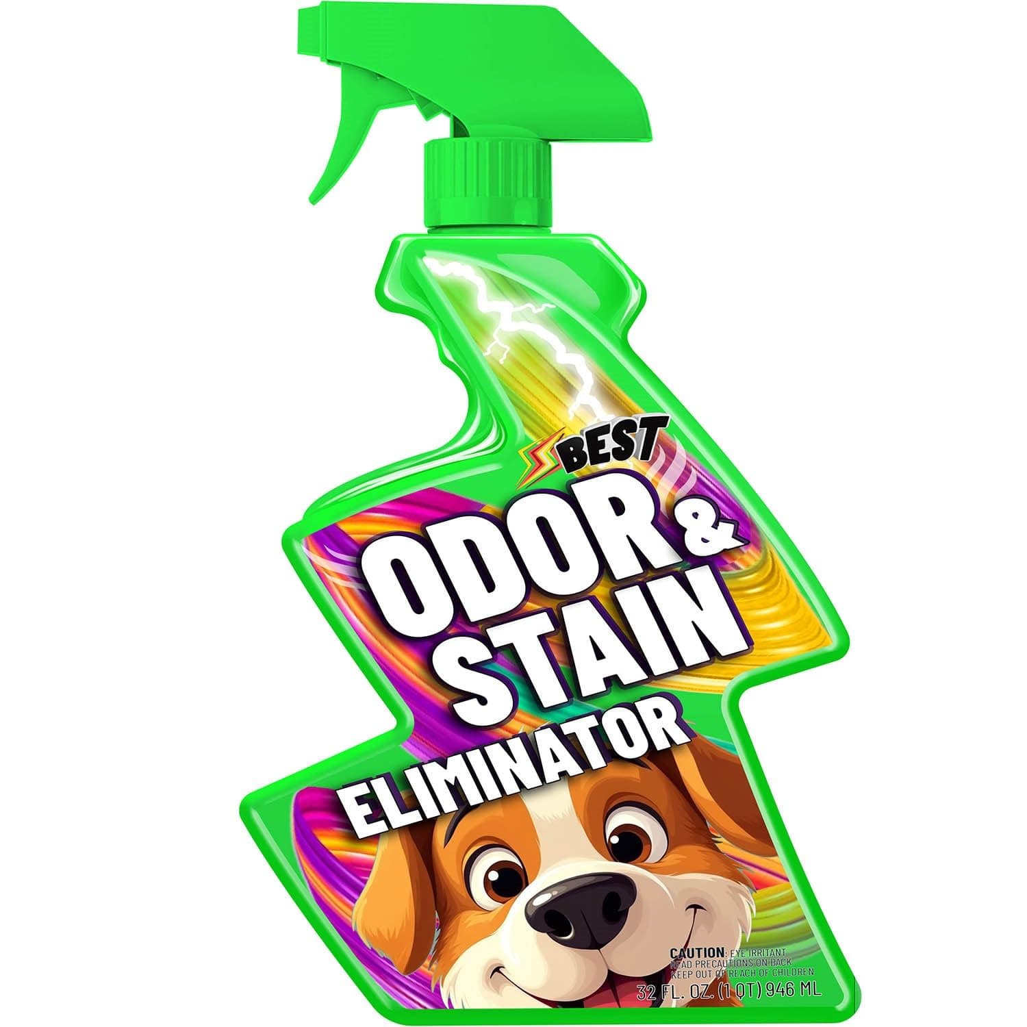 BEST Pet Odor & Stain Eliminator, Enzyme Spray for Urine, Dog Smell, Carpet Mess. Remove Dog & Cat Pee, Poop, Stain, Spot, Smell, Odor Enzymatic at a Molecular Level for Your Home
