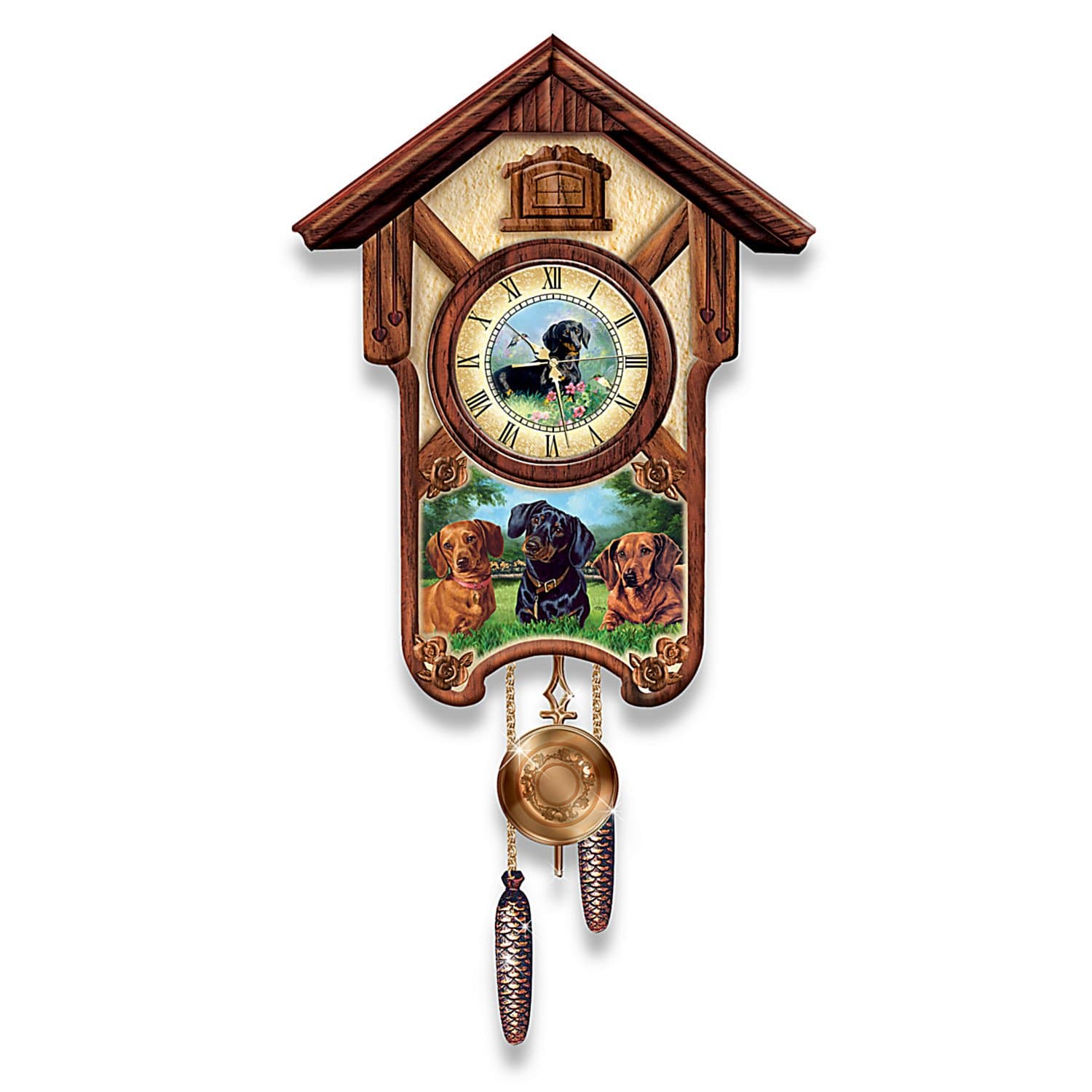 The Bradford Exchange Cuckoo Clock: Delightful Dachshunds Cuckoo Clock
