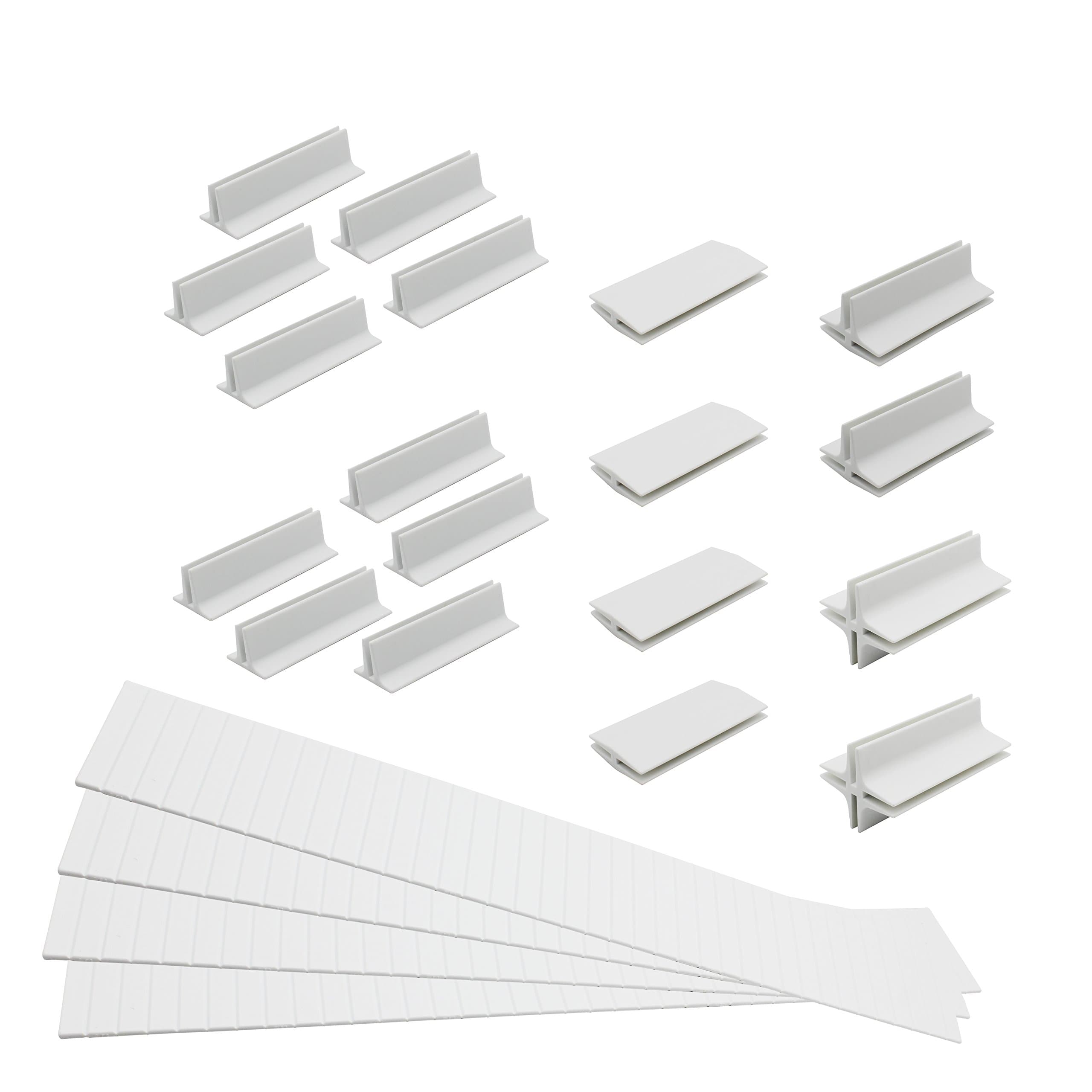 Adjustable Expendable Drawer Dividers DIY Pack of 4, Plastic Drawer Organizers for Bedroom Bathroom Closet Office Kitchen White