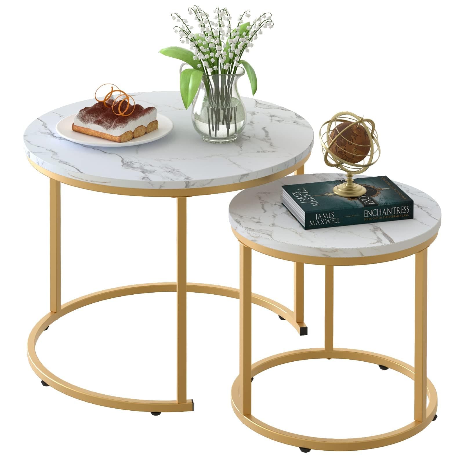 aboxoo White Nesting Coffee Table