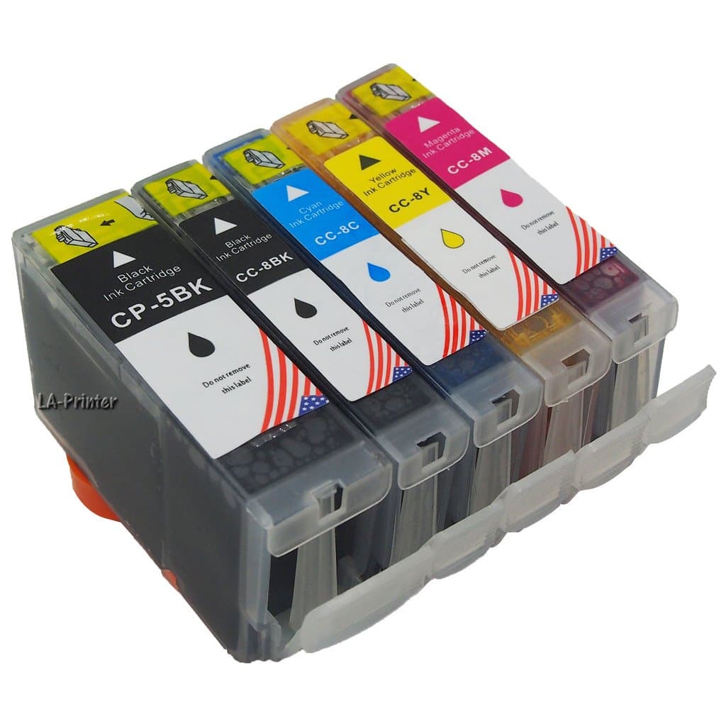 LA Printer 5 Pack Compatible Ink PGI-5BK CLI-8 Inkjet Cartridge for Canonr Pixma MP500 MP530 MP600 MP800 MP810 MP830 MP950 MP960 iP4200 iP4300 iP4500 iP5200 iP5200R