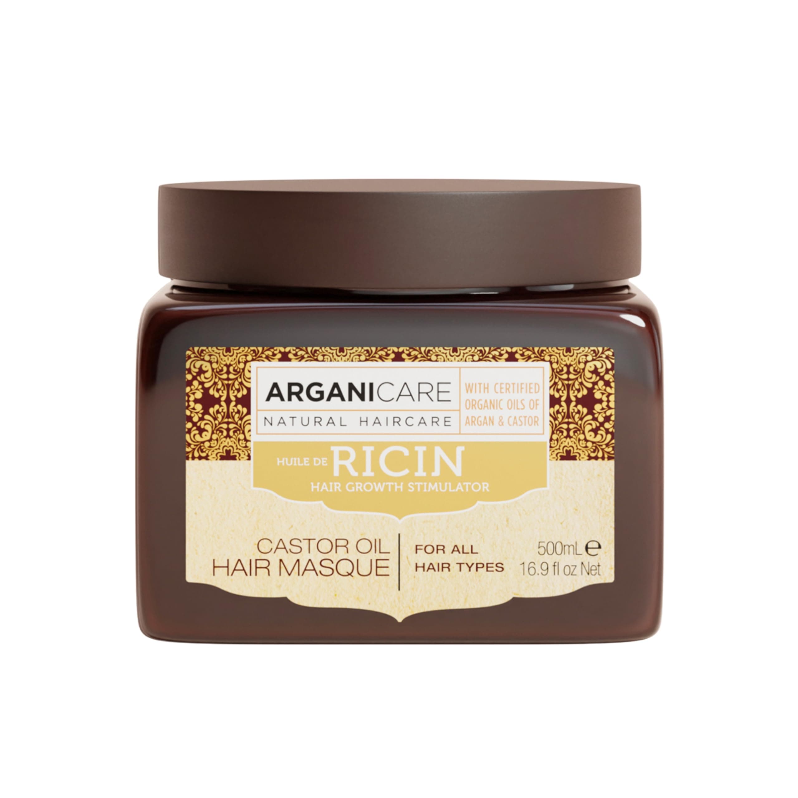 – Arganicare | Castor Oil Retexturing Hair Masque | All Hair Types | Intensive Conditioning Mask | Softness, Shine and Manageability | 500 ml