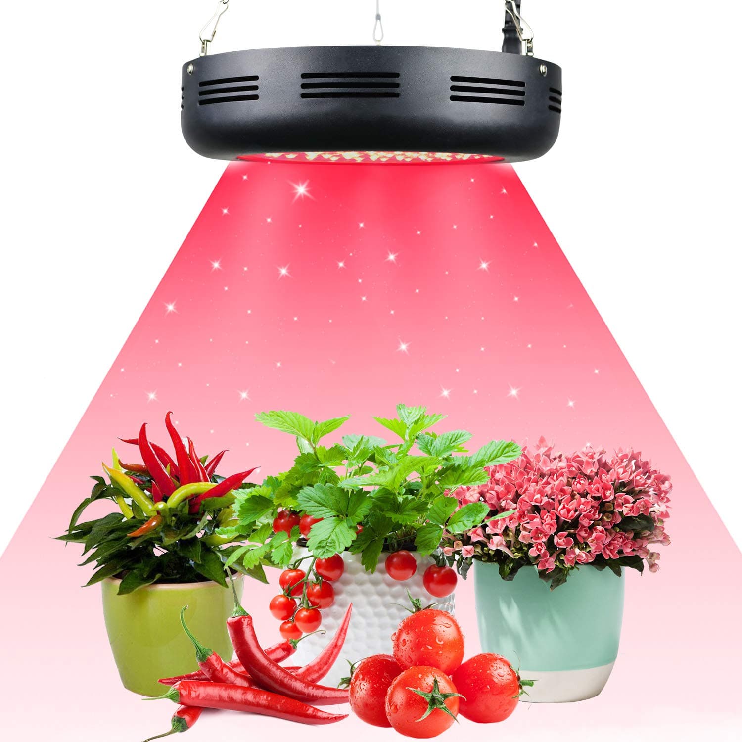 300W UFO All Deep Red LED Grow Light,660nm Full Red Spectrum for Indoor & Greenhouse Hydroponics Plants Bloom Flowering Booster and Fruiting,Growing Spectrum Enhancement