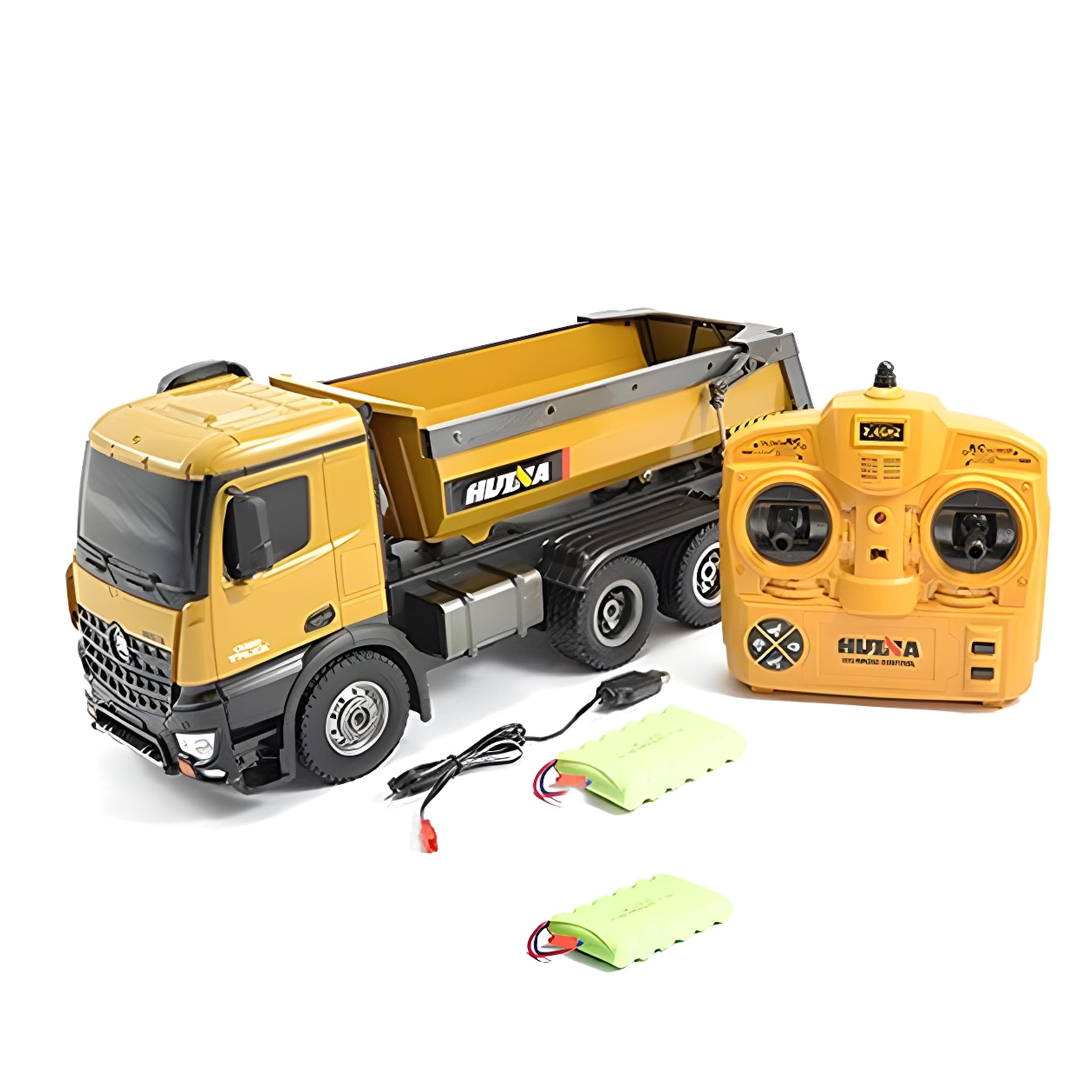 RLS RC Huina Dump Truck 1:14 10CH 2.4GHz Remote Control Alloy toy dump truck Model 1573 with lights and sounds FREE 2 Batteries Remote Control 1:14 Scale Big 45cm Boys Girls