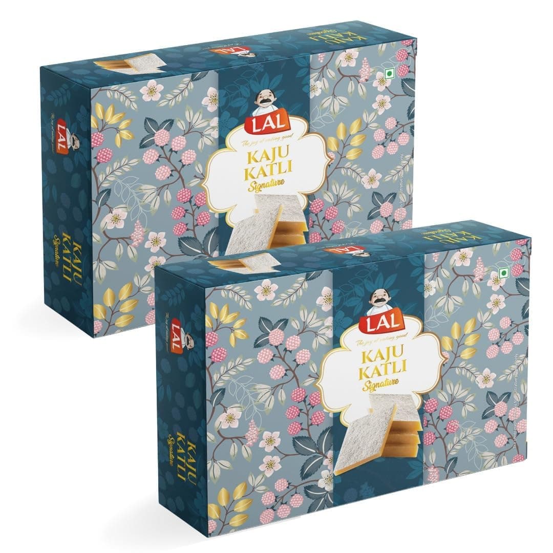 Sweets Kaju Katli 200gm (Pack of 2) | Authentic Indian Cashew Sweet in Diamond Form | Made with Desi Cow Ghee | Handcrafted Indian Traditional Sweets